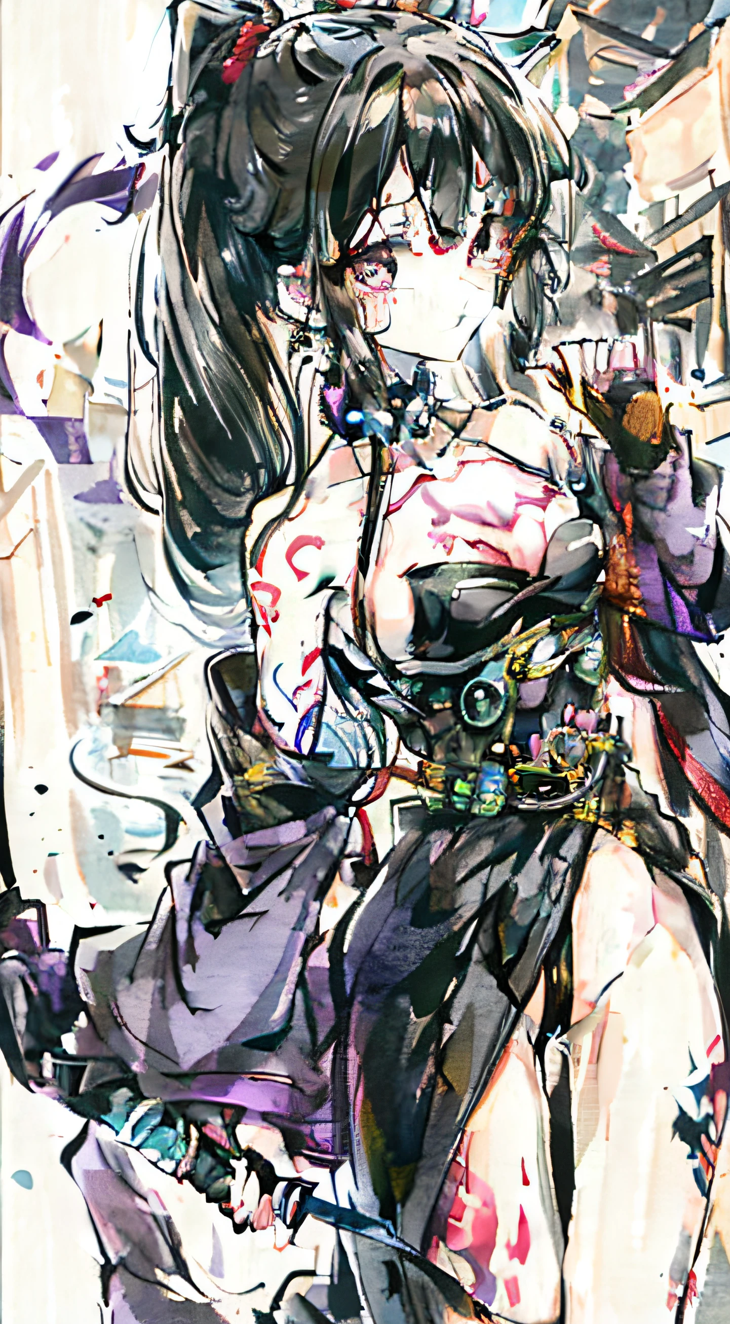 best anime girl with giant scythe, Reduce Clothes Cloth, main colour is matte black, secondary colour is metelatic purple, skull head accsesory, perfect body shape, small breast, ripped clothes, seducing eyes, walking under moon, best lightning, street background, emotioness facial, self-plesuring, sexy aura, detailed, no underwear, wet sweaty body, bitch tattoo, original charactor, solo, high quality, with devil aura, high pony tail, petite, 20 years old, virgin, full body, masterpiece, 4K, floating cape, juicy
