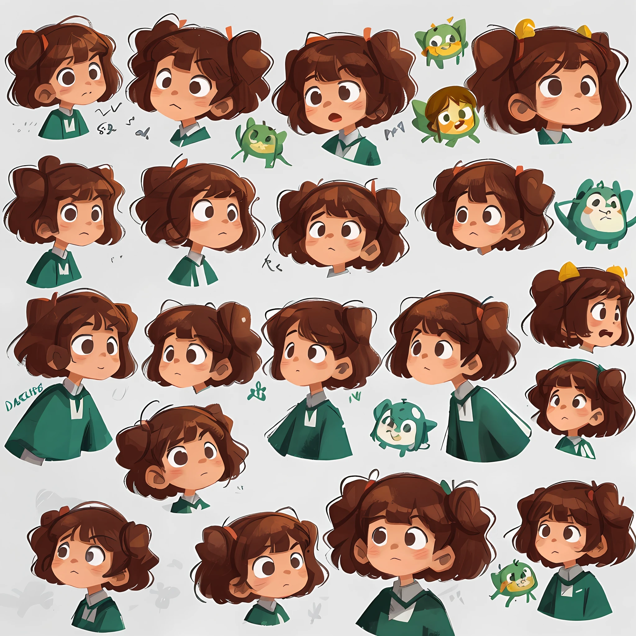 A little girl makes all kinds of funny expressions,Emoticon pack