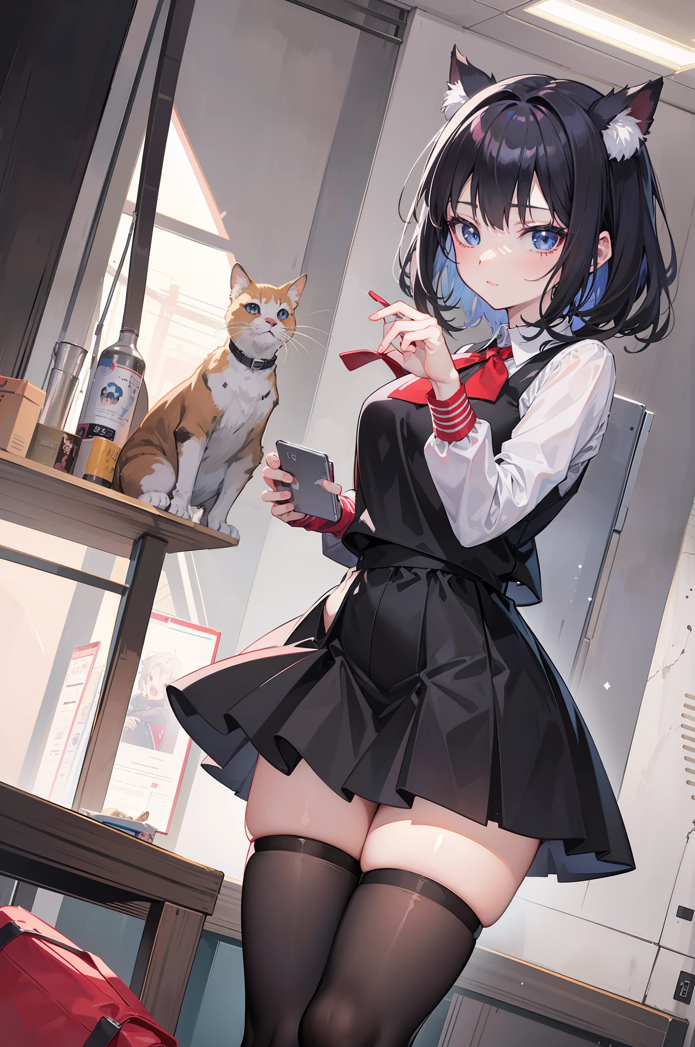 Anime girl wearing black suit,Carrying a red bag, style of anime4 K, anime visual of a cute girl, 4K anime wallpaper, anime moe art style, Anime art wallpaper 8 K, Anime art wallpaper 4k, Anime art wallpaper 4 K, attractive anime girls, An anime girl, Smooth anime CG art, Cute anime girl, 4k manga wallpapers