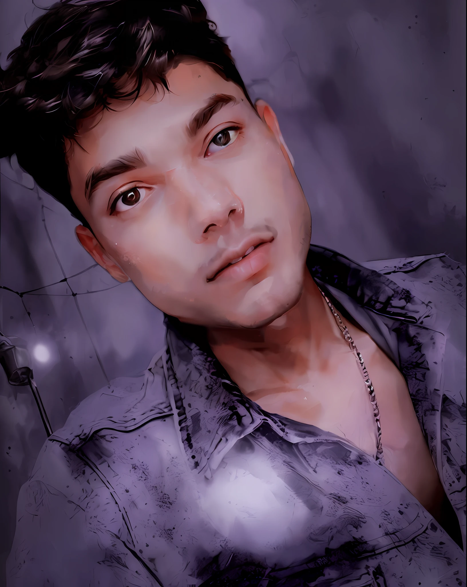 (Award Winning Digital Artwork:1.3) of (Sketch:1.3),(Energetic:1.3), ,CGSociety,ArtStation,(Saturated:1.3),(close portrait:1.3),(Masculinine:1.4),(beautiful:1.4),(attractive:1.3),handsome,calendar pose,perfectly detailed eyes,studio lighting, Spider web thematic background