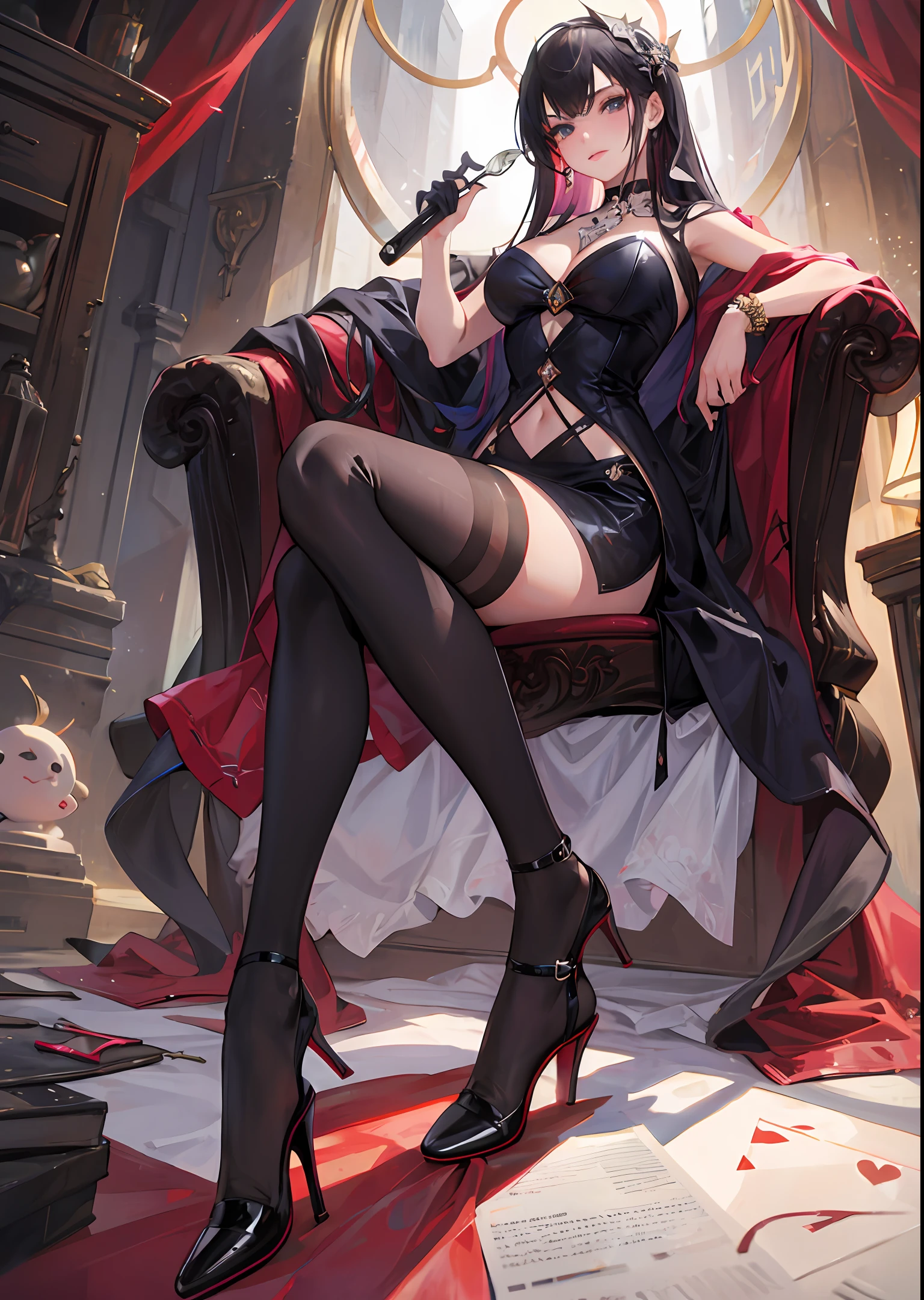 One lady，High fork，stiletto