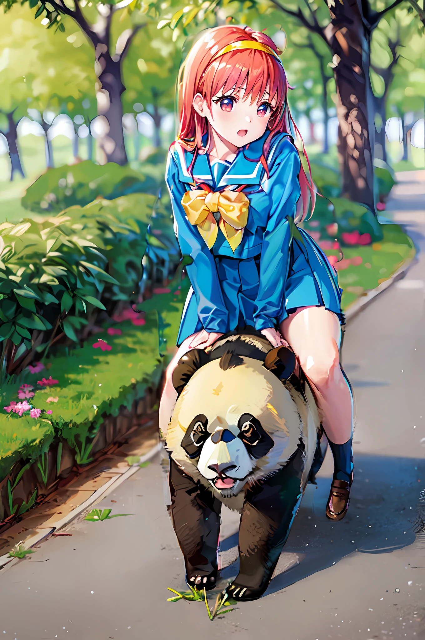 blue school uniform, blue serafuku, long sleeves