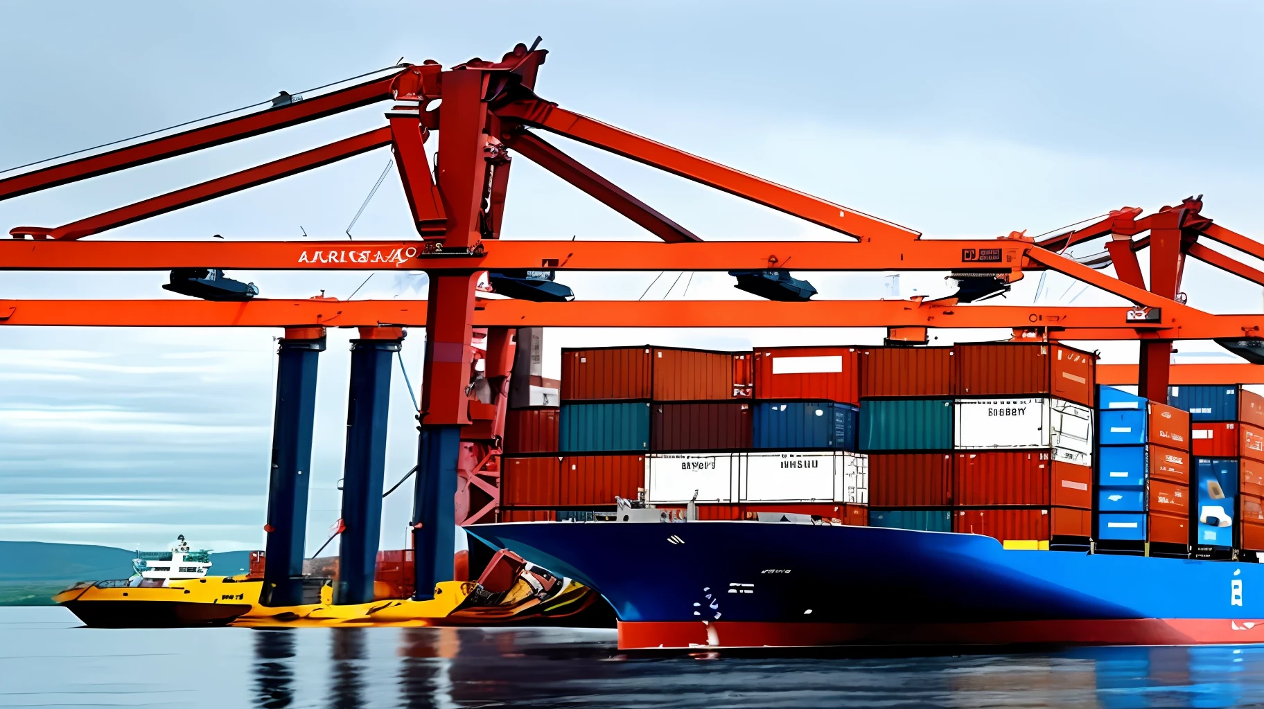 Containers at a shipyard showing logistical working environment