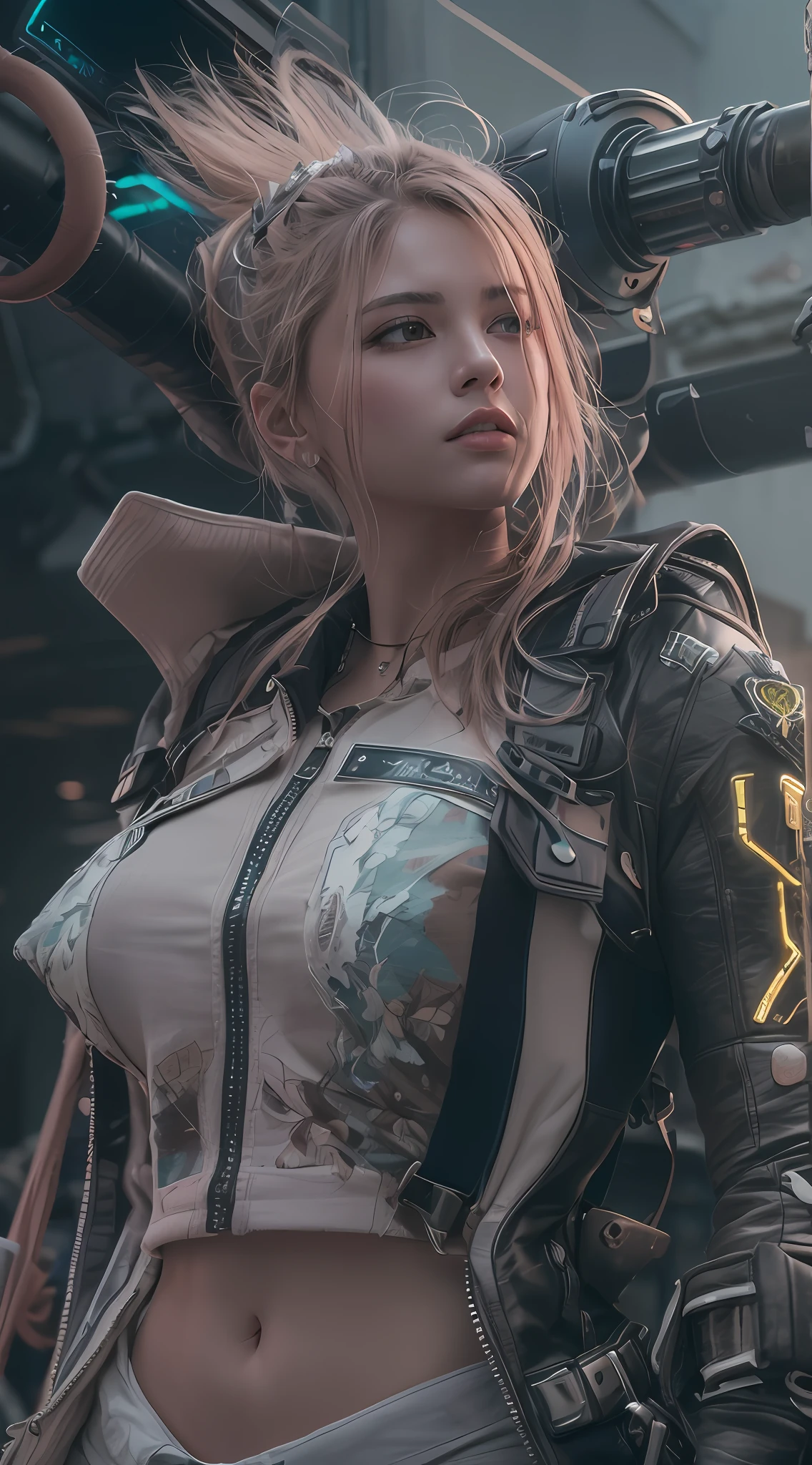 ((Best quality, 8k, Masterpiece :1.3)), Sharp focus :1.2, A pretty woman with perfect figure :1.4, Slender abs :1.2, ((Dark brown hair,  :1.2)), (White button up long shirt :1.1), City street:1.2, Highly detailed face and skin texture, Detailed eyes, Double eyelid