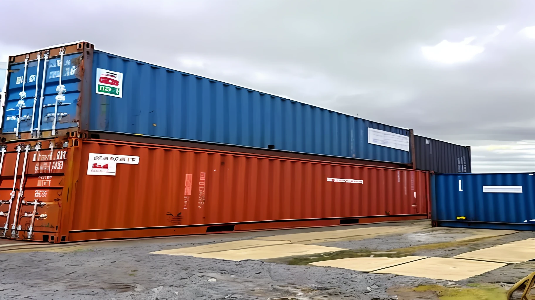 Containers at a shipyard showing logistical working environment