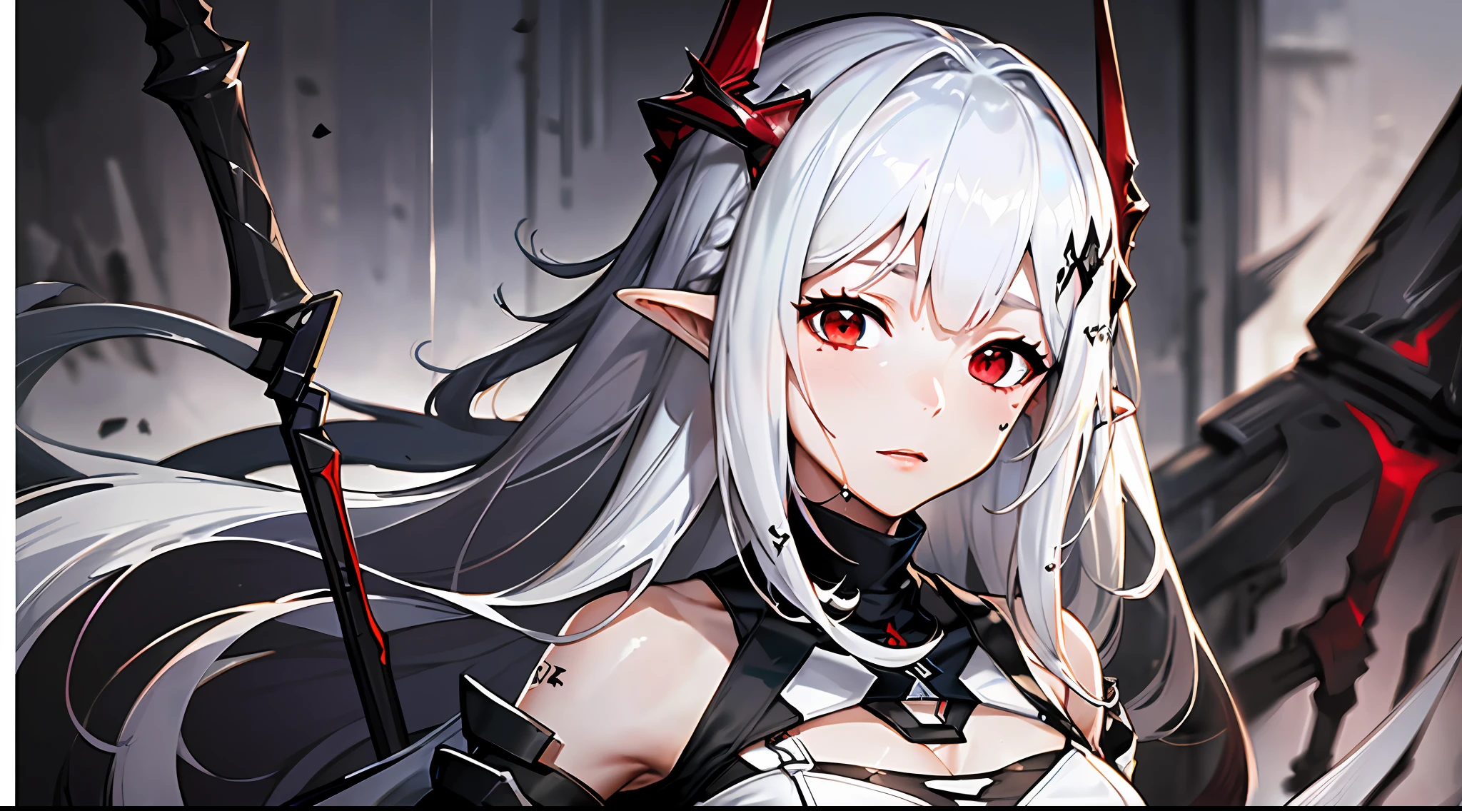 (floating and spread hair:1.2), (detailed and delicate and flexible eyes),(1girl,arm, oripathy lesion (arknights),splash ink,:1.2),mudrock (arknights), white hair,red eyes, solo,hair ornament, pointy ears,oripathy lesion (arknights), infection monitor (arknights), (corrpution,cowboyshot:1.15), kda, fov,f/1.8, side lighting, sunlight on people (masterpiece, best quality, Ultra Detail, wallpaper, detailed shiny skin, flawless, 8k, RAW, highres,absurdres,:1.3), (detailed super oily shiny skin:1.1),[wet:0.8|mucus], colorful, power scene,(imid shot:0.95), (Dynamic angle, upper body, Facial effects),