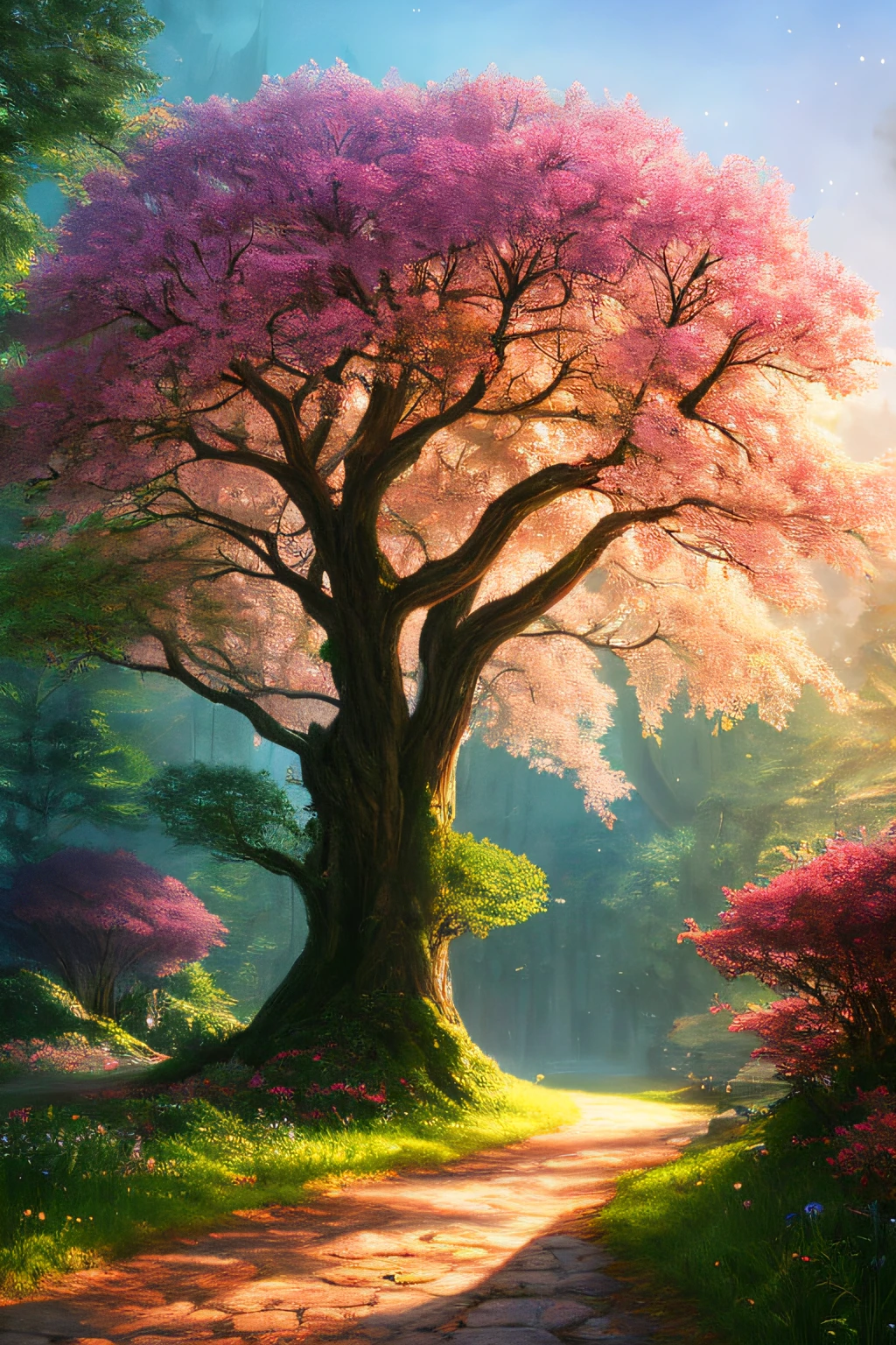 masterpiece, best quality, high quality,extremely detailed CG unity 8k wallpaper, An enchanting and dreamy scene of a fantasy forest, with towering trees, glowing mushrooms, and hidden fairy glens, creating a sense of mystique and enchantment, artstation, digital illustration, intricate, trending, pastel colors, oil paiting, award winning photography, Bokeh, Depth of Field, HDR, bloom, Chromatic Aberration ,Photorealistic,extremely detailed, trending on artstation, trending on CGsociety, Intricate, High Detail, dramatic, art by midjourney