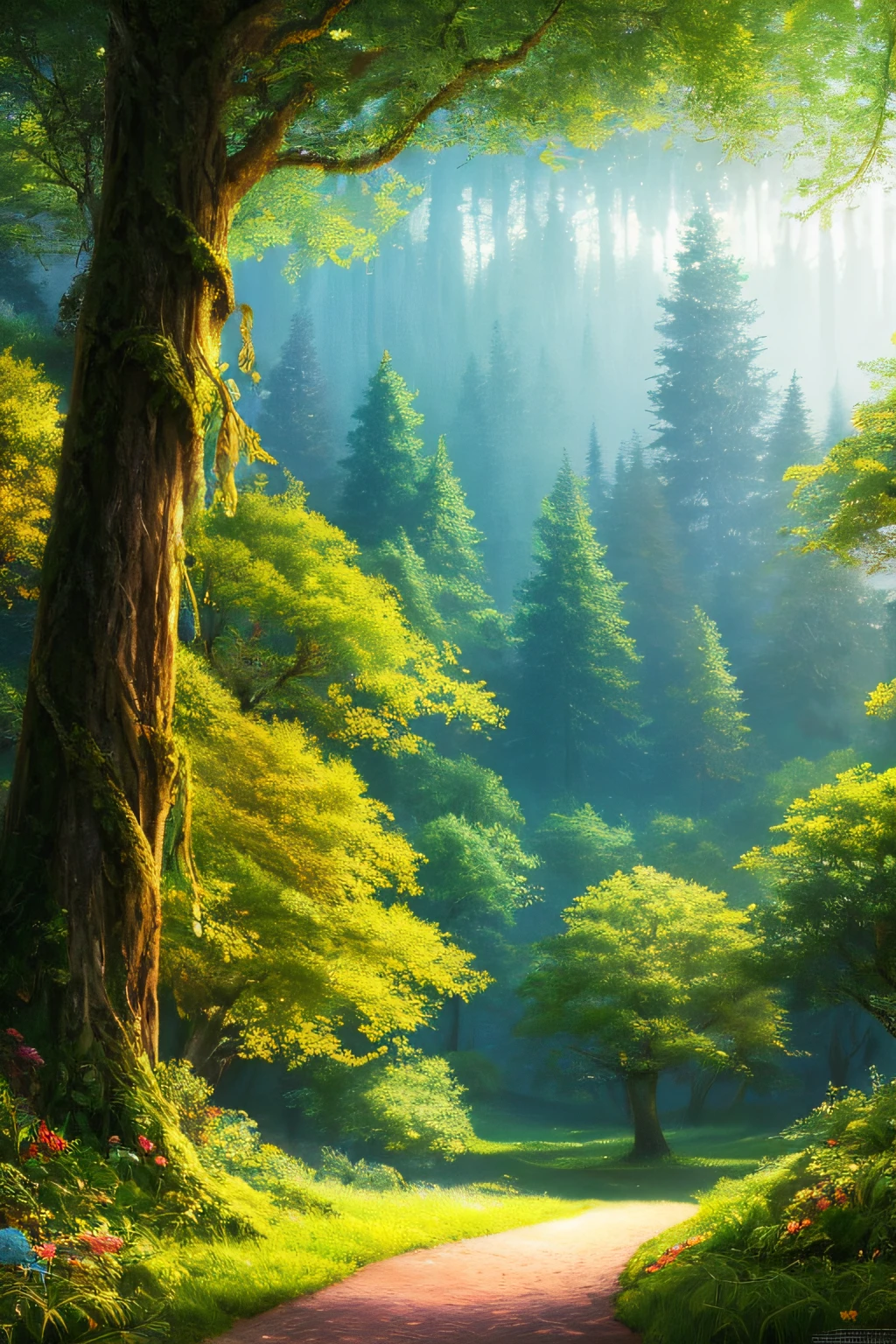 masterpiece, best quality, high quality,extremely detailed CG unity 8k wallpaper, An enchanting and dreamy scene of a fantasy forest, with towering trees, glowing mushrooms, and hidden fairy glens, creating a sense of mystique and enchantment, artstation, digital illustration, intricate, trending, pastel colors, oil paiting, award winning photography, Bokeh, Depth of Field, HDR, bloom, Chromatic Aberration ,Photorealistic,extremely detailed, trending on artstation, trending on CGsociety, Intricate, High Detail, dramatic, art by midjourney