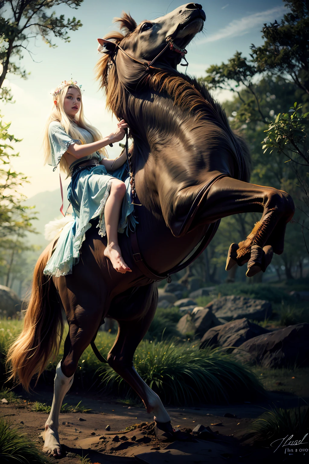 elf princess, whispering willows, wispy branches, melodic whispers, enchanted grove