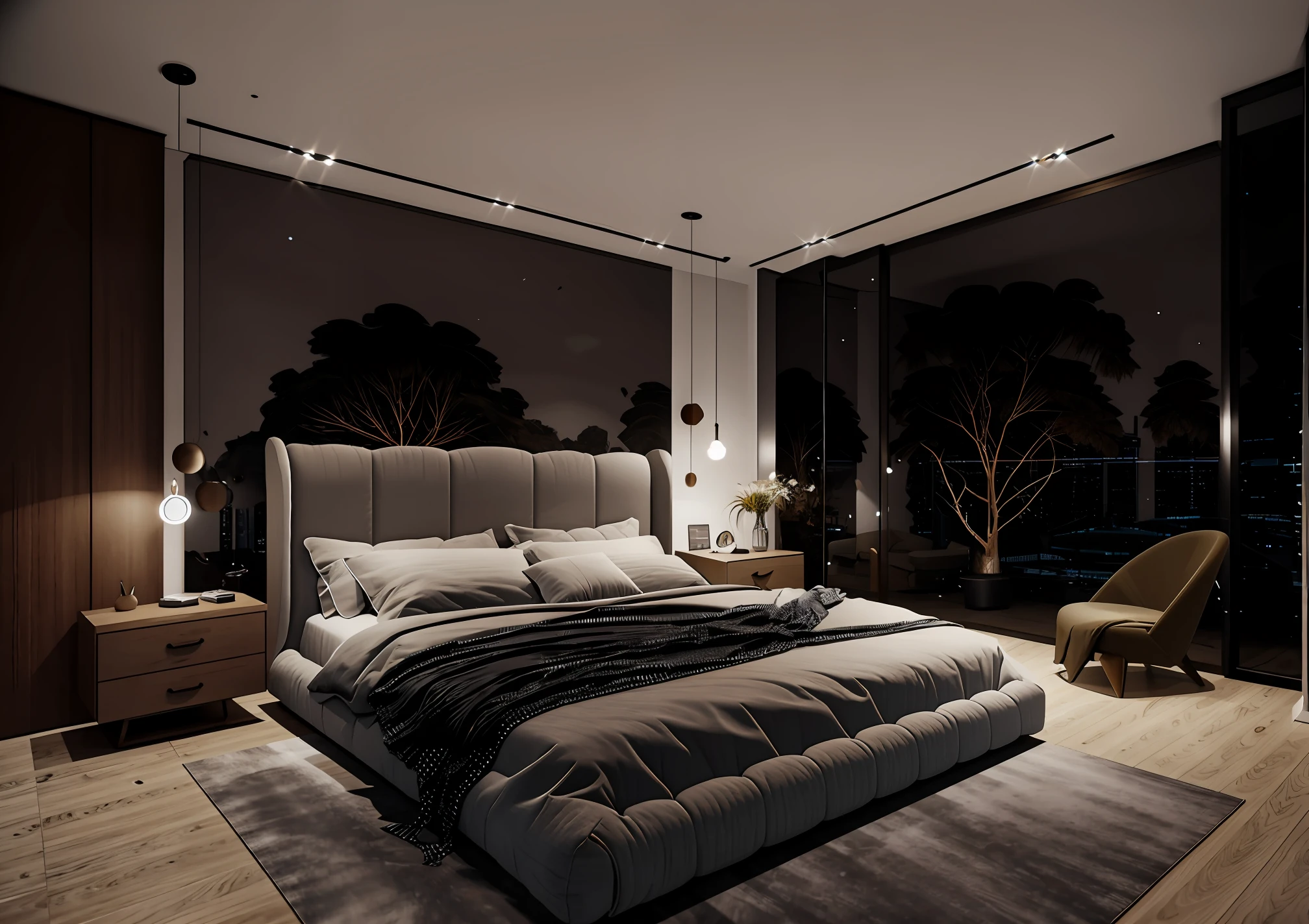 ((masterpiece), best quality, ultra realistic, super detailed, [(raw photo, 8k, ultra high res:1.1)], [nightlight:1.2], good contrast, [(32k:0.6, ultra realistic:0.8)], (bedroom:1.1))