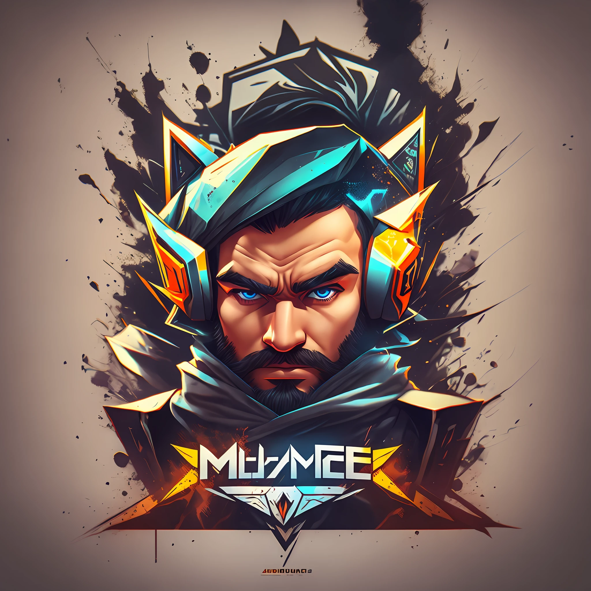 logo con la palabra "guanmike" estilo gamer con audifonos y microfo profesional --auto --s2