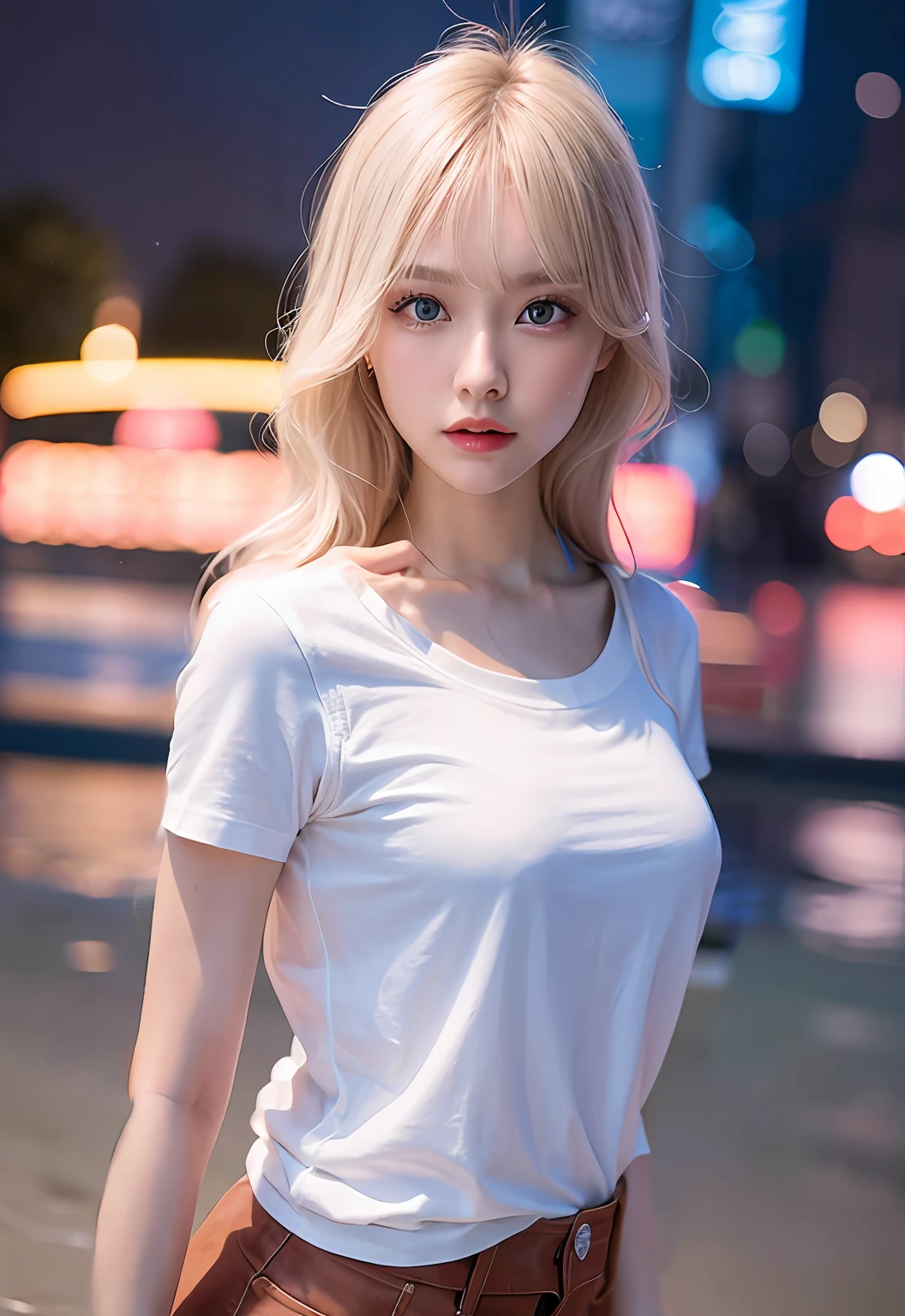 Plain T-shirt、huge tit