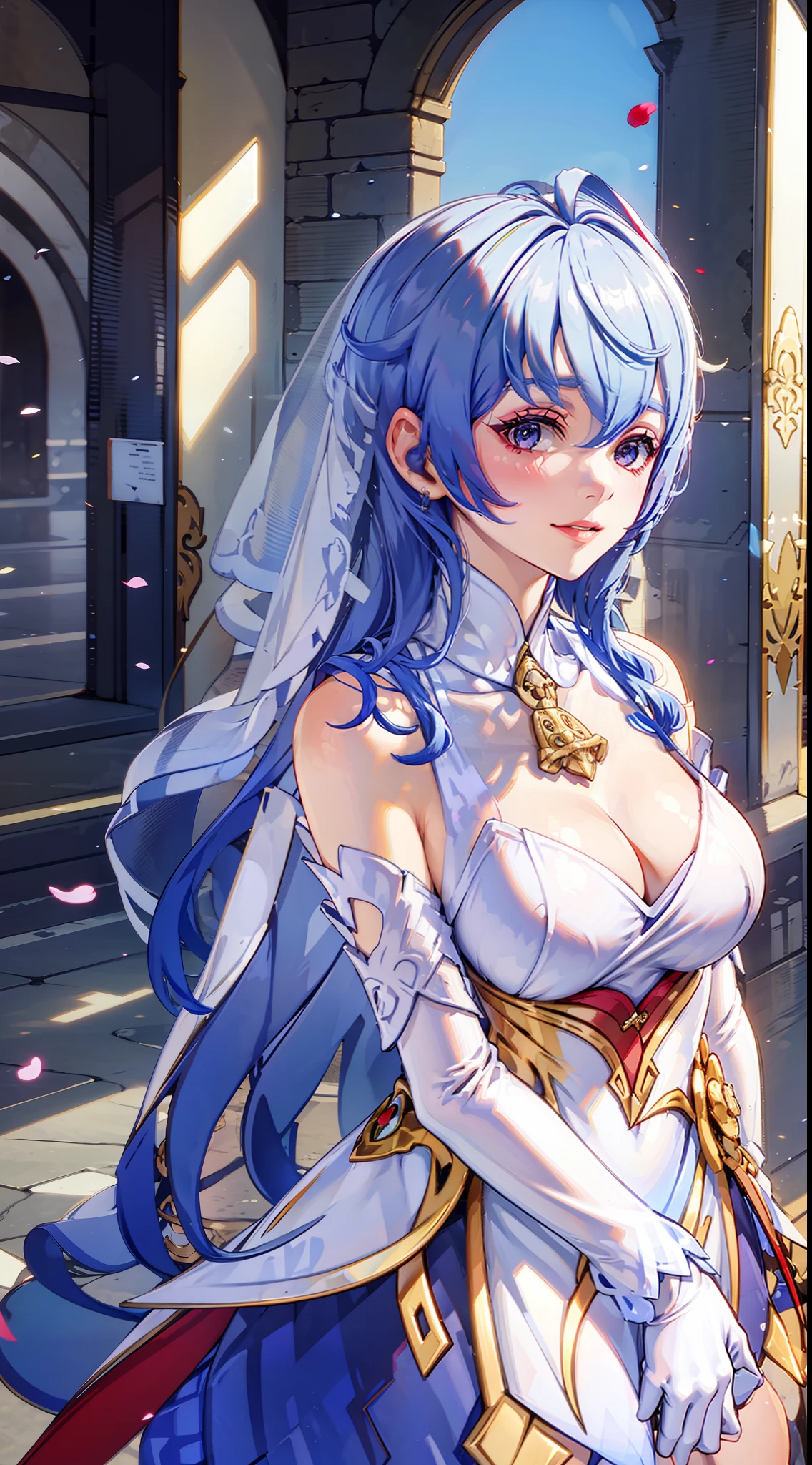 Weddings,wedding gown,only one girl,full bodyesbian