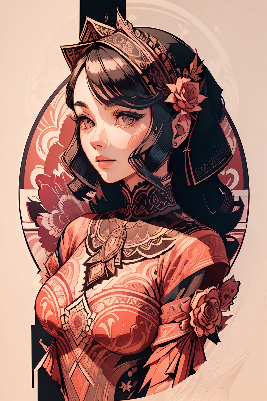 Lithography-style illustration with exquisite details and intricate linework.