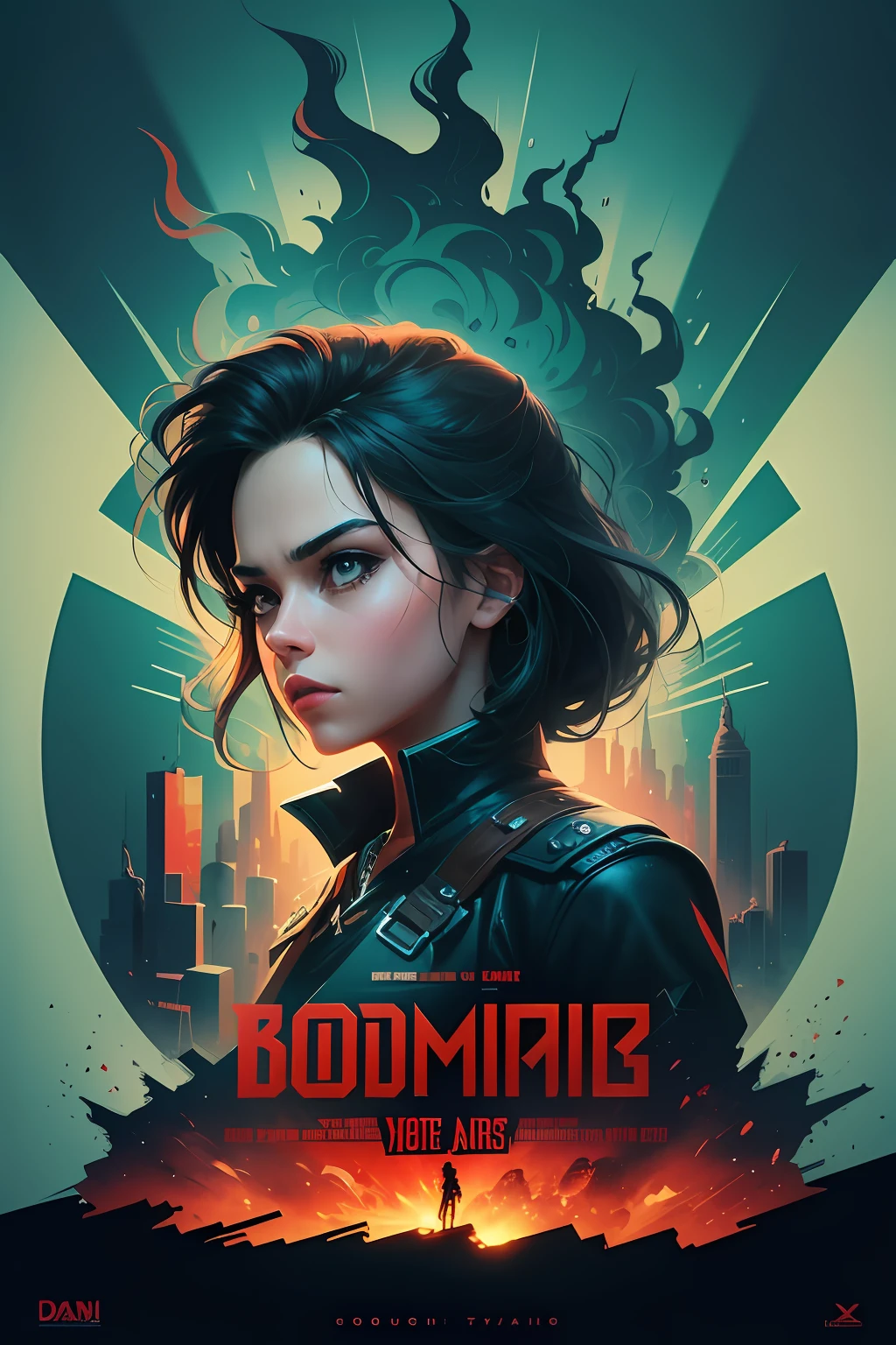 "Create a visually stunning and dynamic 2D graphic illustration in the style of a movie poster."