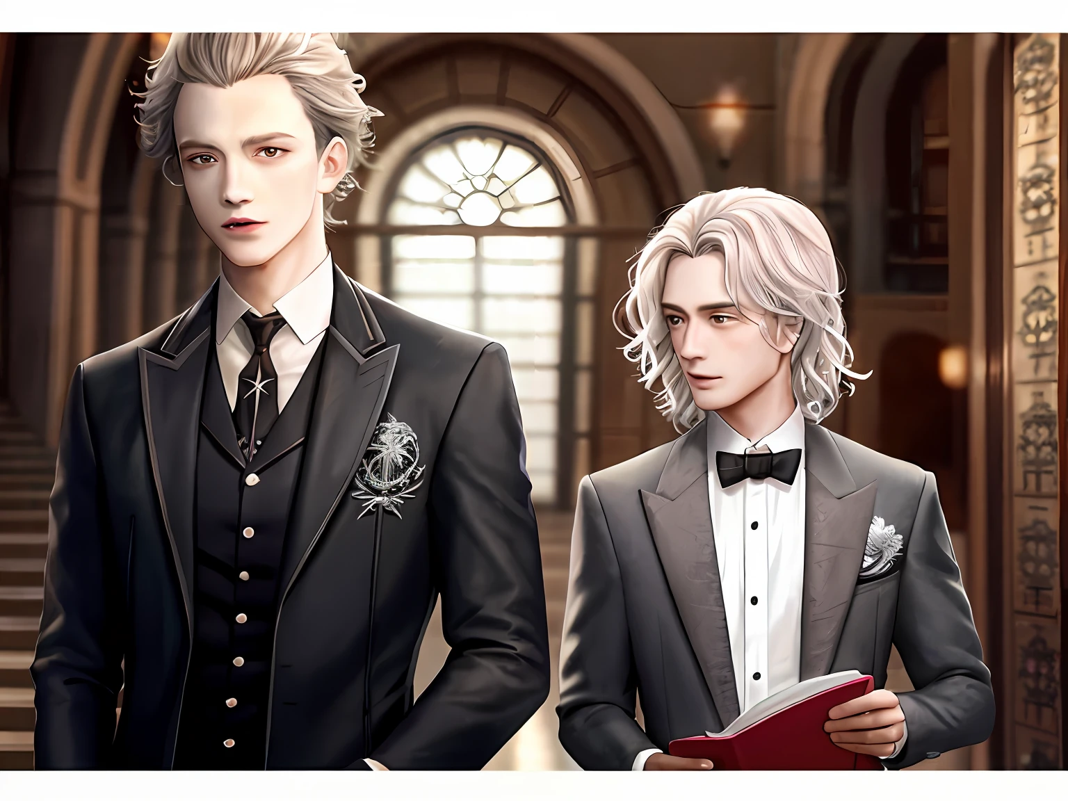 Young Grindelwald and Dumbledore