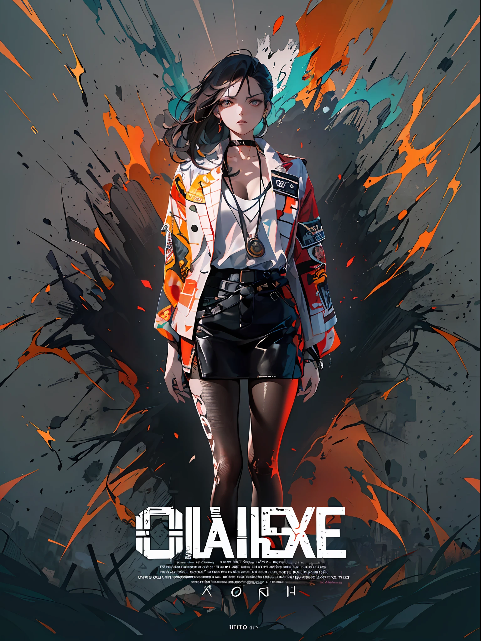 ((((dramatic))), (((gritty))), (((intense))) film poster featuring a young woman as the central character. She stands confidently in the center of the poster, wearing a stylish and edgy outfit, with a determined expression on her face. The background is dark and gritty, with a sense of danger and intensity. The text is bold and attention-grabbing, with a catchy tagline that adds to the overall feeling of drama and excitement. The color palette is mainly dark with splashes of vibrant colors, giving the poster a dynamic and visually striking appearance,tachi-e
(magazine:1.3), (cover-style:1.3), fashionable, woman, vibrant, outfit, posing, front, colorful, dynamic, background, elements, confident, expression, holding, statement, accessory, majestic, coiled, around, touch, scene, text, cover, bold, attention-grabbing, title, stylish, font, catchy, headline, larger, striking, modern, trendy, focus, fashion,