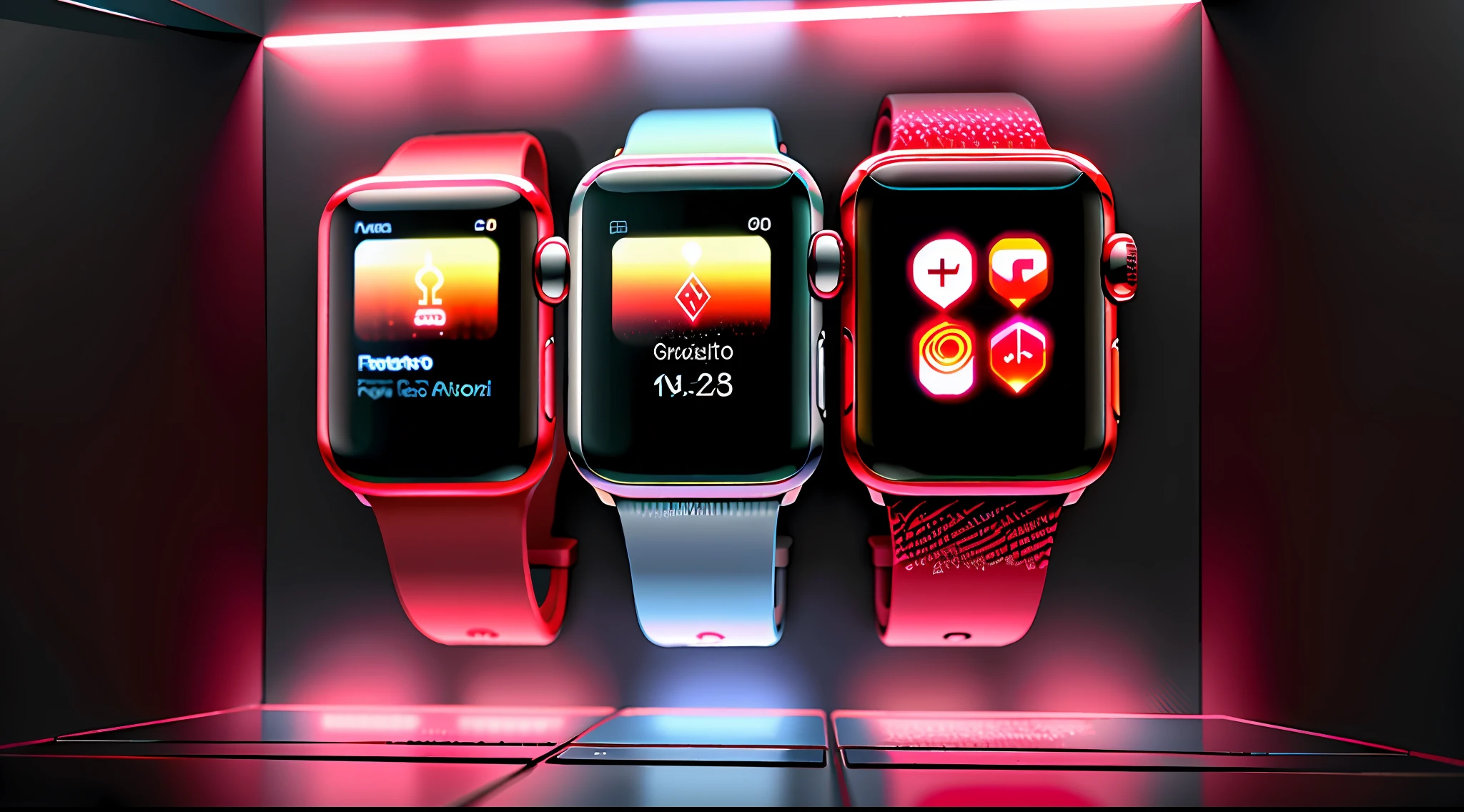 Runas brillantesAIV2_WC rojo, inodoro, apple watch