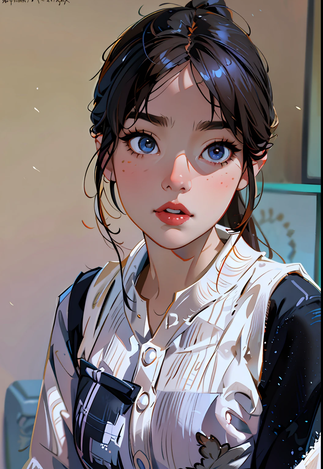there is a woman that is posing for a picture in a room, young lovely Korean faces, wan adorable korean face, with cute - fine - face, girl cute-fine face, with round face, Gorgeous young Korean woman, cute delicate face, Shin Jinying, young cute wan asian face, Beautiful young Korean woman, jaeyeon nam, Soft portrait shot 8 K