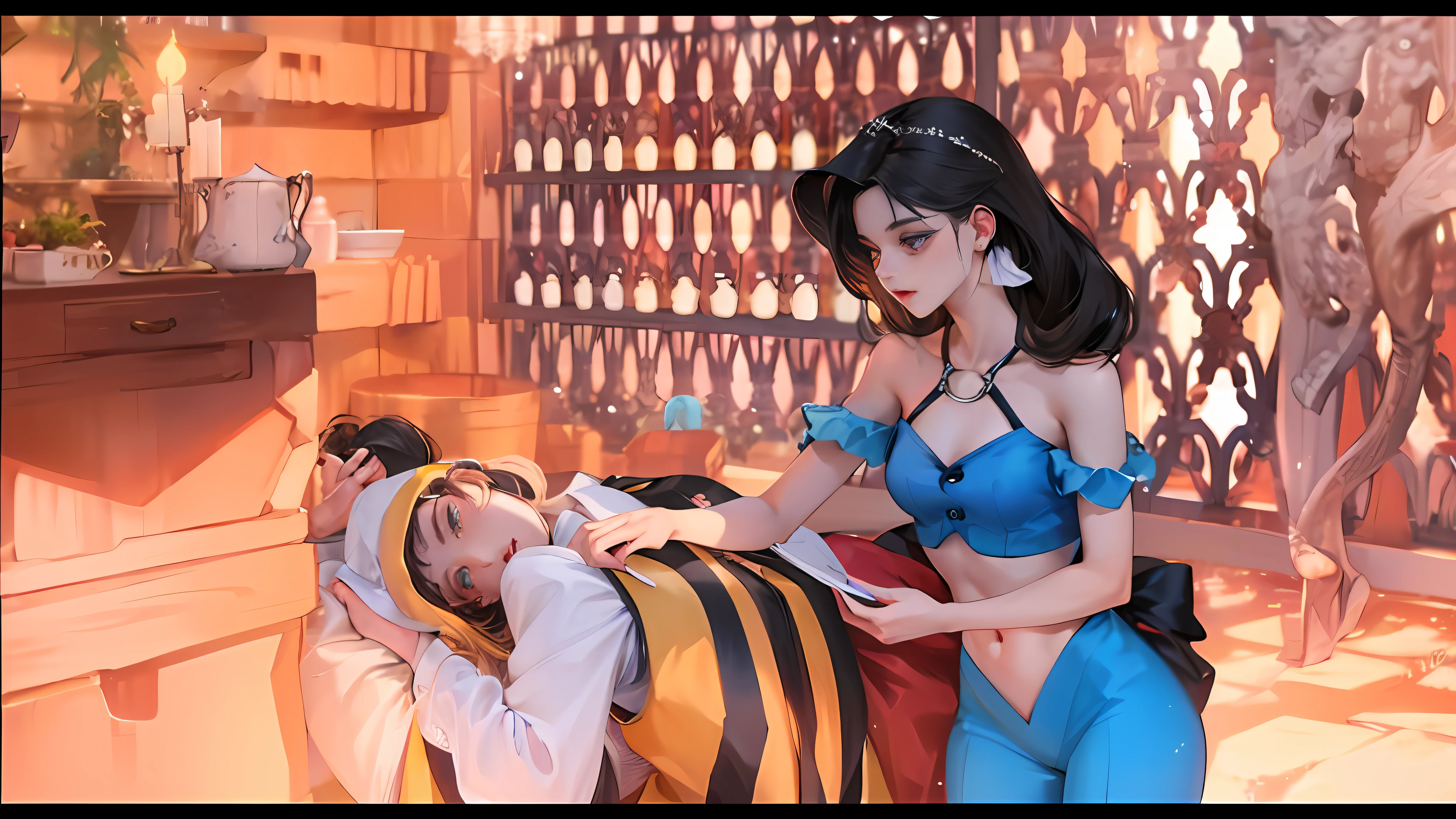 mtu， virile， Masculine face， big breasts enchanting， musculous， （（1人））， tmasterpiece， absurderes， Best quality at best， Complicated details， （shiny skins， shining body， Shiny oily glowing skin， shinny hair， Pale complexion）， the sunset， Attractive， （（musculature））， AS-Adult， an Quority， （（Wide open chest））， （（sem blusa））， 耳Nipple Ring， Black pantsuit， Not looking at the view， Not looking at the view， Short pale hair，Sea urchin hairstyle， Perfect and detailed face， Perfect and meticulous hands， Vampires，blue grey eyes，（（MLS）），medium large shoot