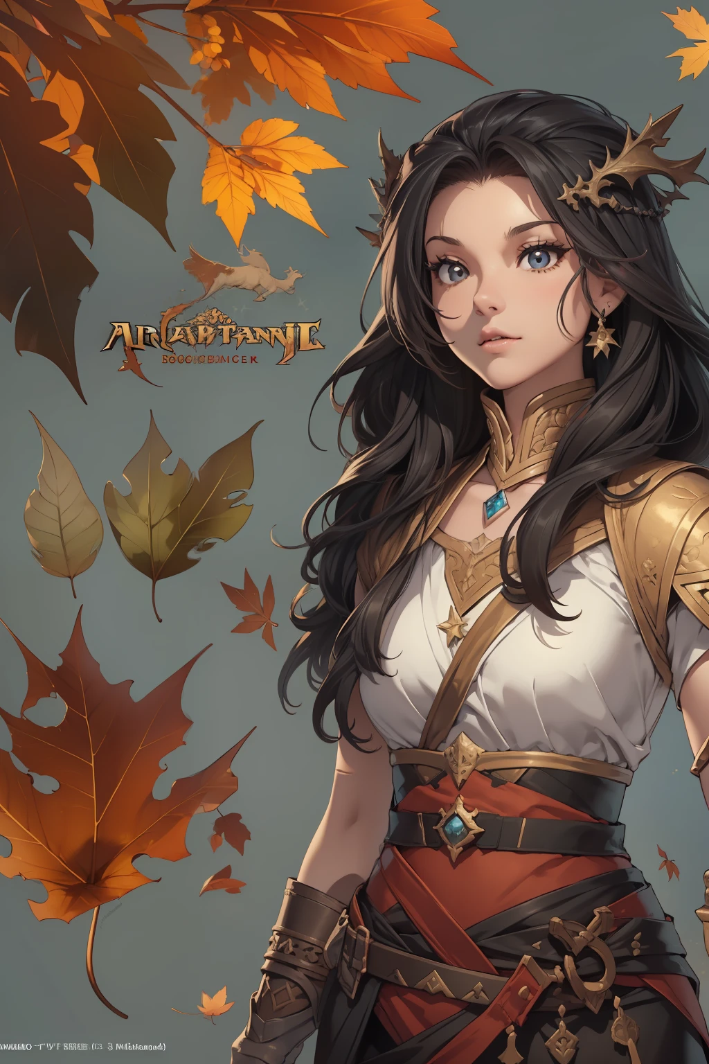 ((Three-view of roles)), ((tmasterpiece))、((Top quality))、((CharacterDesignSheet,Same role,frontage、Lateral face、on back)),illustration, ((1 Northern Girl,Barbarians,Primitives,arma)),(shaman, tusks, Nature, Healer, Round ears, wild hairs, Dark black hair, Unkempt hair, pretty eyes, Vines in hair, Thick body, Wide body),Fantasy setting,Environmental Scene Change, Pose too, , charturnbetalora, (simplebackground, white backgrounid: 1.3),falling leaf, ventania, Magic the Gathering, dungeons and dragons, character concept, character art, Character portrait, Cartoon, Best quality, Best resolution, 4K