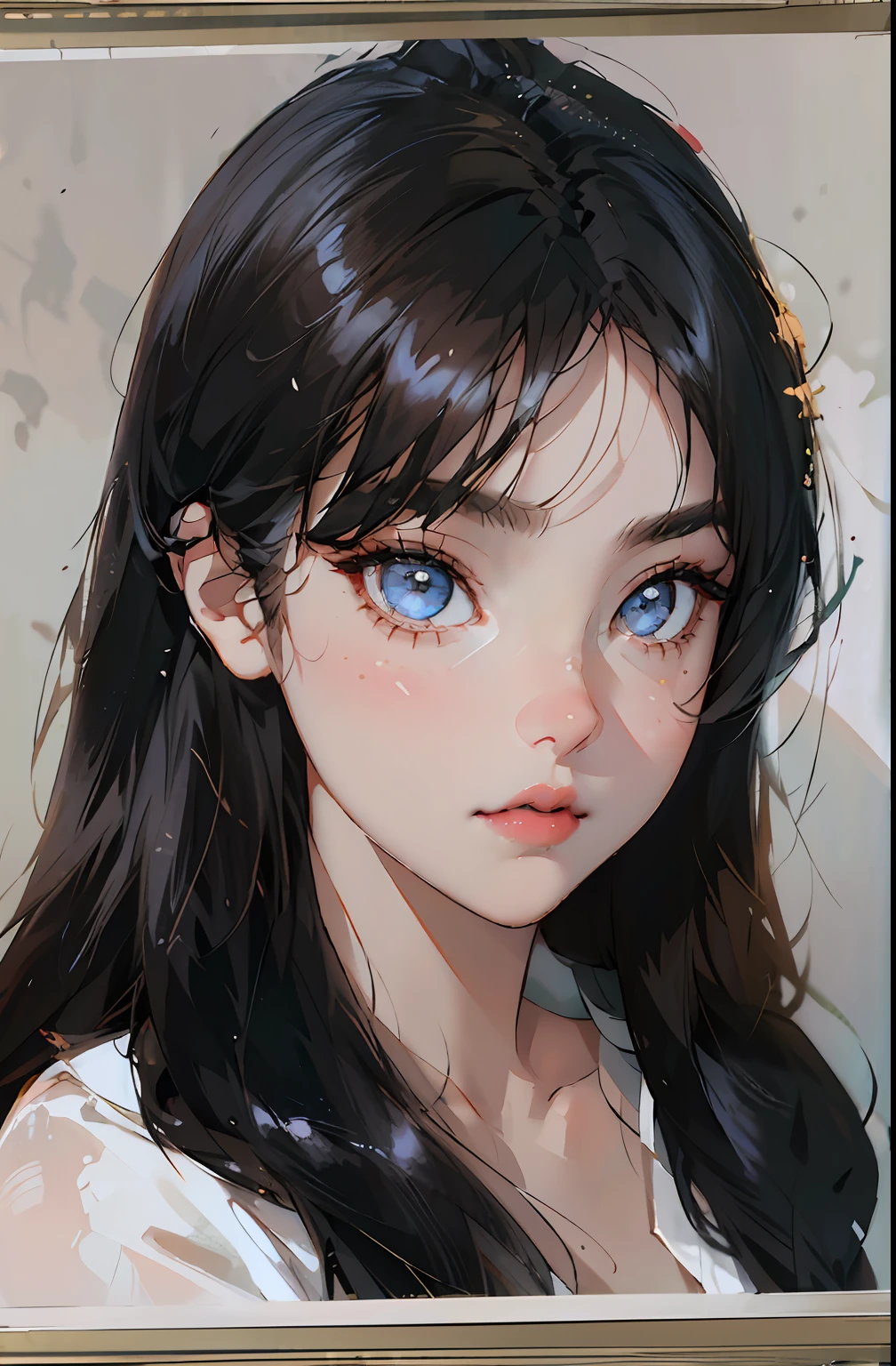 there is a woman with long hair and a white shirt, young lovely Korean faces, Shin Jinying, wan adorable korean face, jaeyeon nam, Cute natural anime face, girl cute-fine face, cute delicate face, hwang se - on, Korean symmetrical face, Kawaii realistic portrait, cute korean actress, young cute wan asian face, ulzzangs