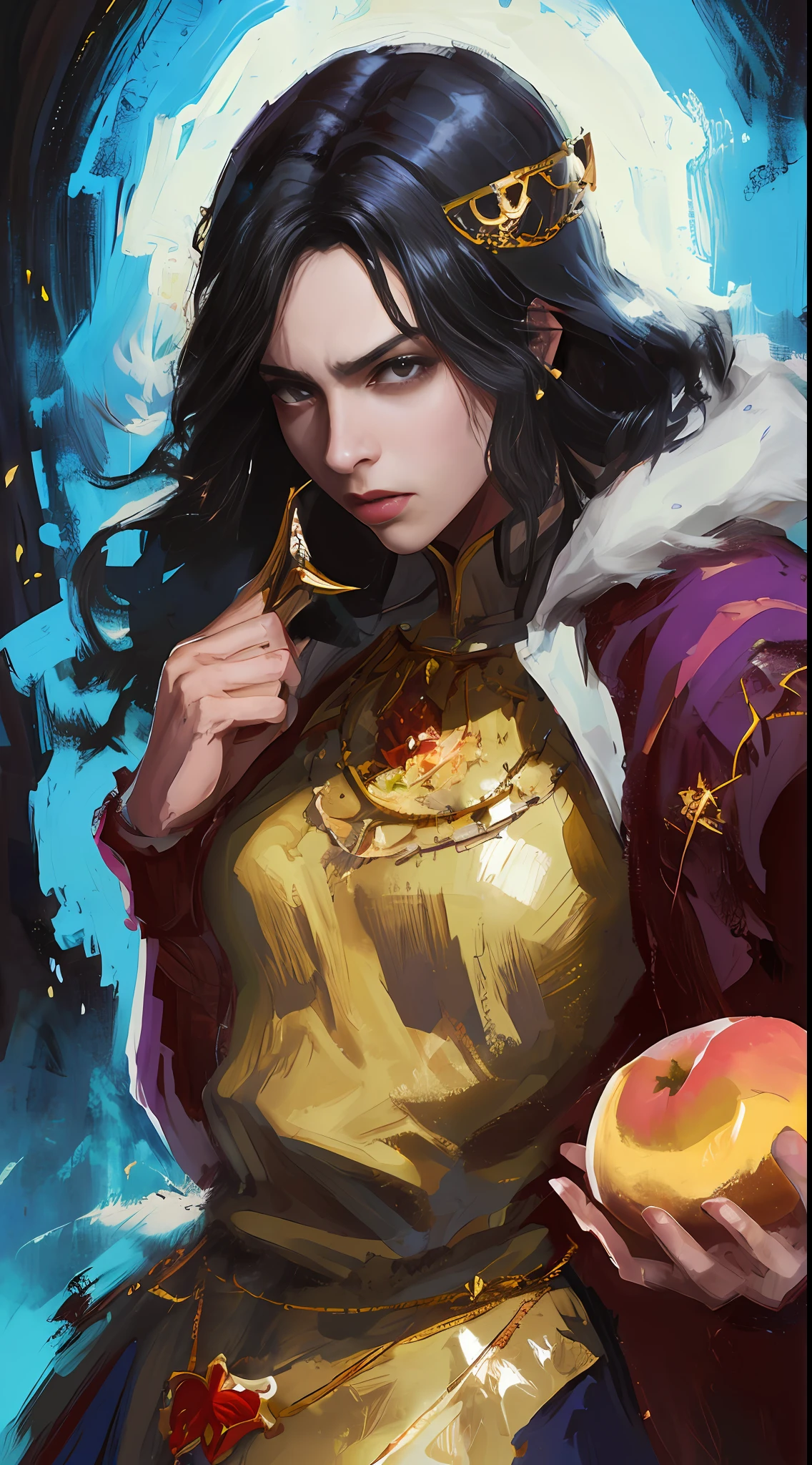 Peinessa peach, um morcego, Chris Moore. Artgerm, retrato de weta disney, female disney villain, Artgerm Greg Rutkowski _ Greg, Retrato do Destino de Sandman, Directed by: Todd Lockwood, por Les Edwards, inspirado em Joe Jusko, inspirado em Donato Giancola, Directed by: Eddie Mendoza, inspirado em Bill Sienkiewicz