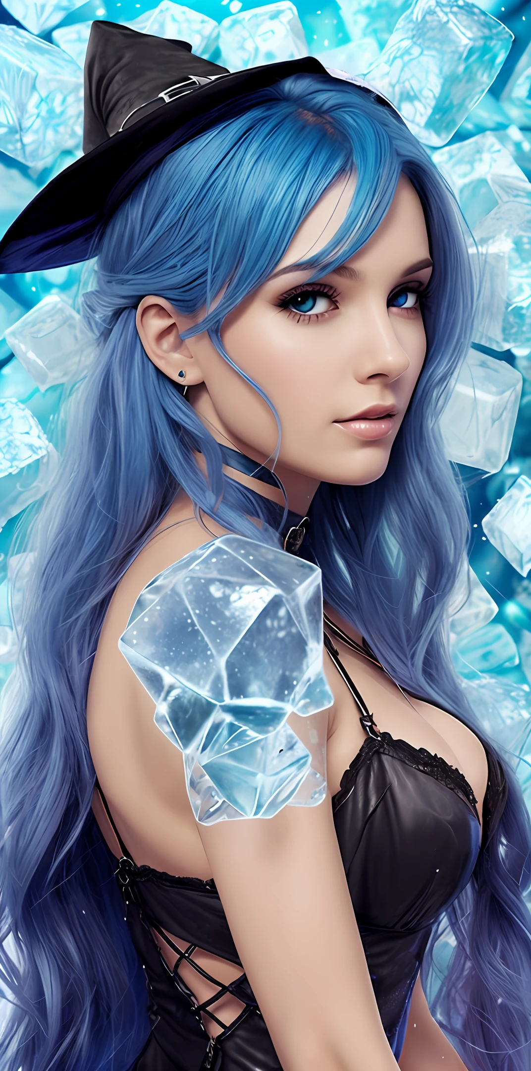 blue hair, female, witch, ice --auto --s2