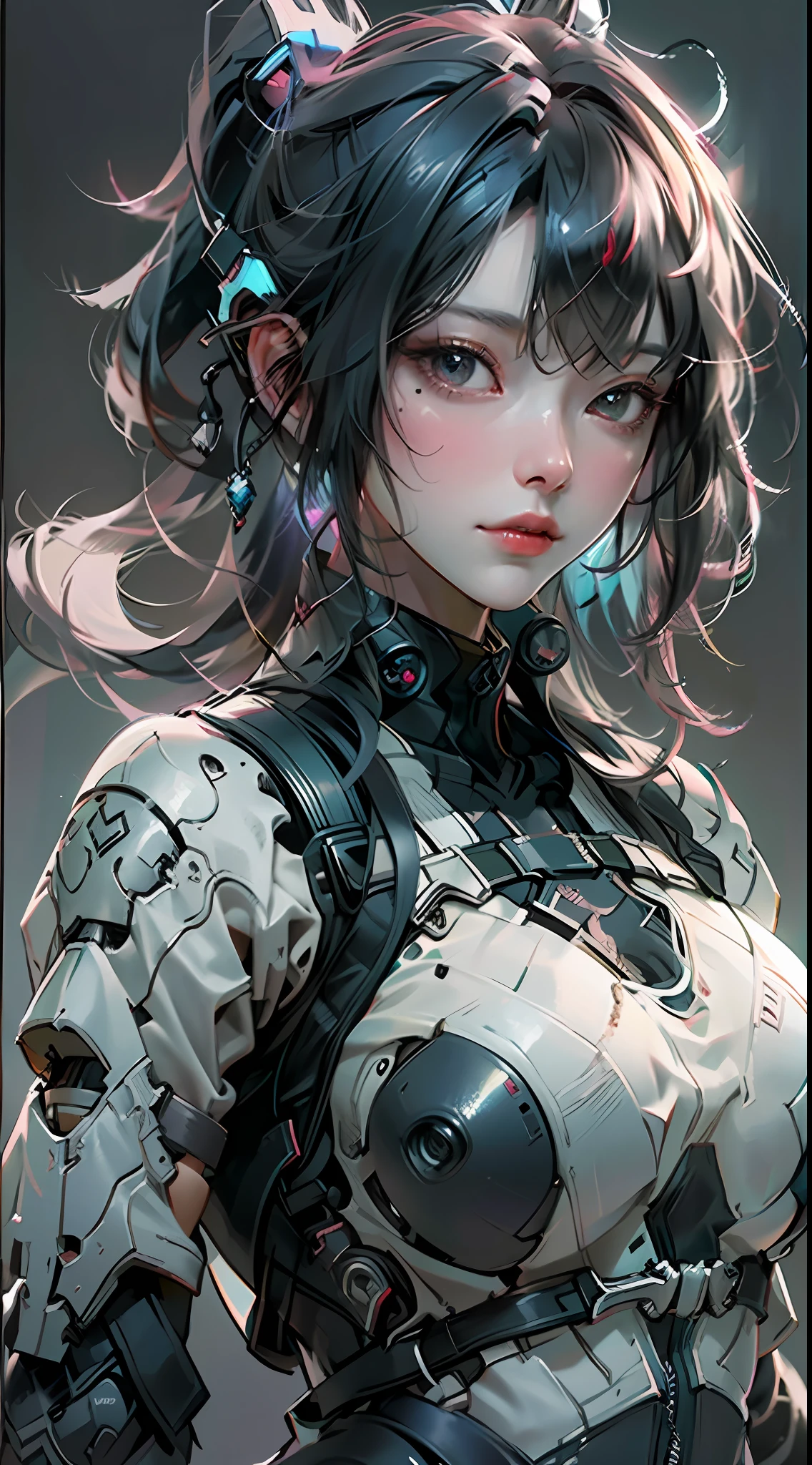 ((Best quality)), ((masterpiece)), (detailed:1.4), 3D, an image of a beautiful cyberpunk female,HDR (High Dynamic Range),Ray Tracing,NVIDIA RTX,Super-Resolution,Unreal 5,Subsurface scattering,PBR Texturing,Post-processing,Anisotropic Filtering,Depth-of-field,Maximum clarity and sharpness,Multi-layered textures,Albedo and Specular maps,Surface shading,Accurate simulation of light-material interaction,Perfect proportions,Octane Render,Two-tone lighting,Wide aperture,Low ISO,White balance,Rule of thirds,8K RAW,