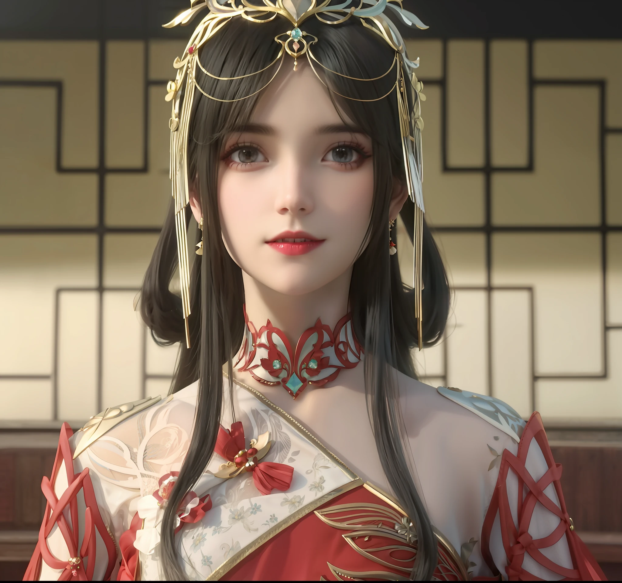 brunette color hair,Royal Sister，Beautuful Women，hair adornments,head gear,offcial art，Unity 8k wallpaper，ultra - detailed，Aesthetics，tmasterpiece，best qualtiy，realisticlying,illuminating，Frankness，photore，A high resolution，4K，8K，Bokeh，