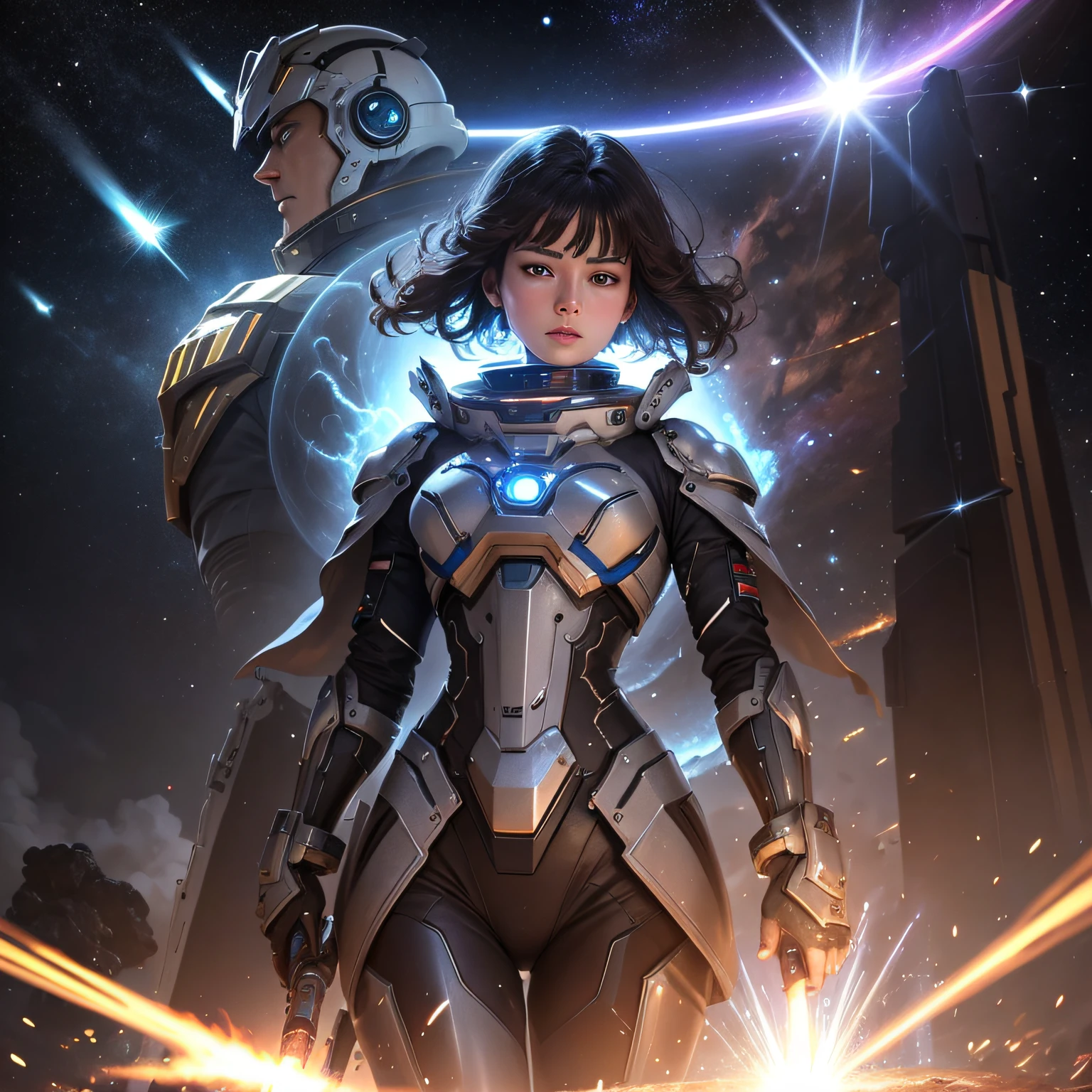 mechs，space，laser，heavenly body，Meteorite rings --auto