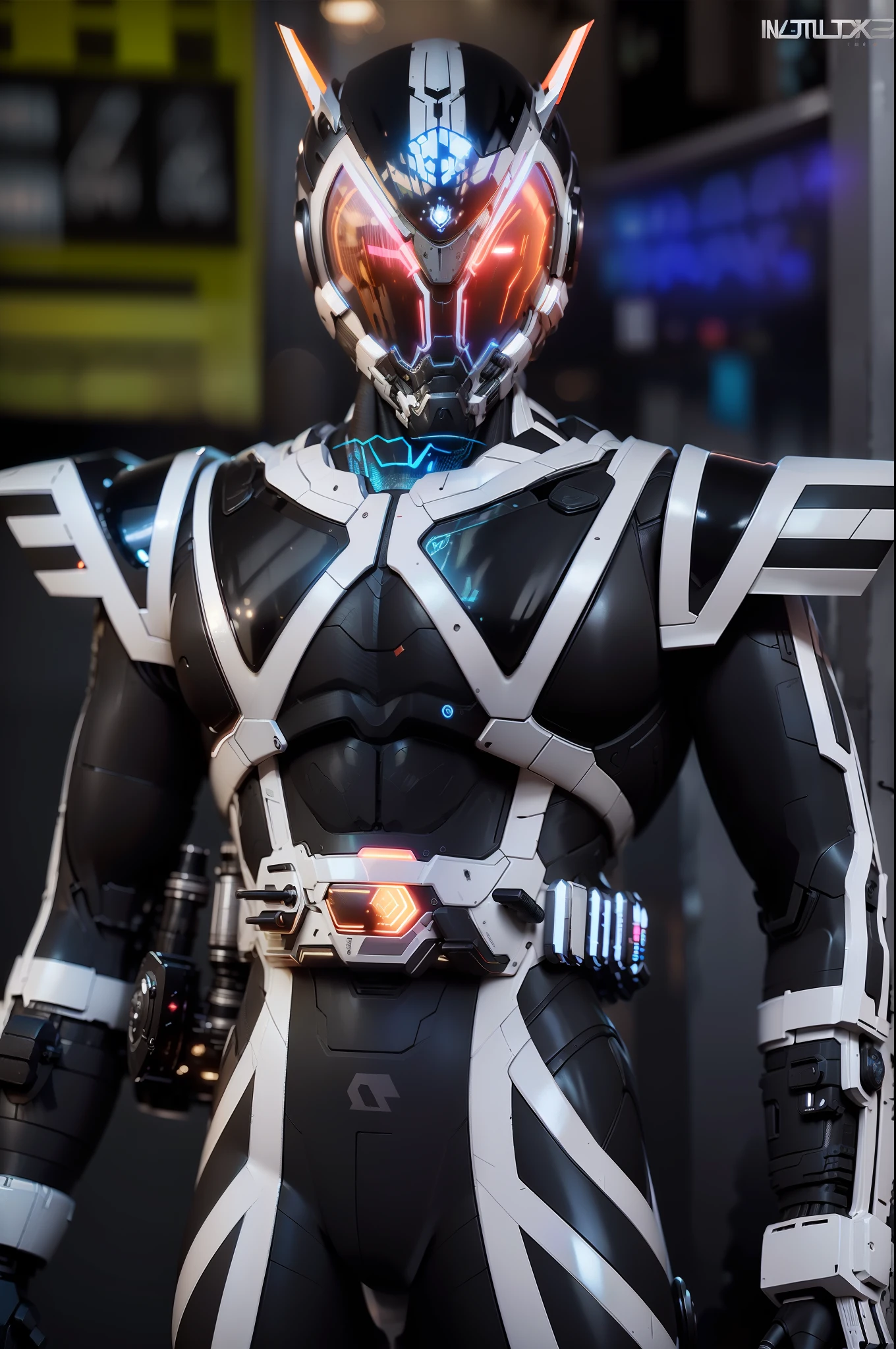 Realiy,photorealestic,Machinary,mechs,Technologie,musculous,glowing light eyes,Burly body,style of photography,Real scenery(Metallic texture 1.8)(Excess detail 2)(High resolution1.6)(4K clarity1.9)(Carbon fiber 1.5)(Metal reflection 1.5),Neon lights