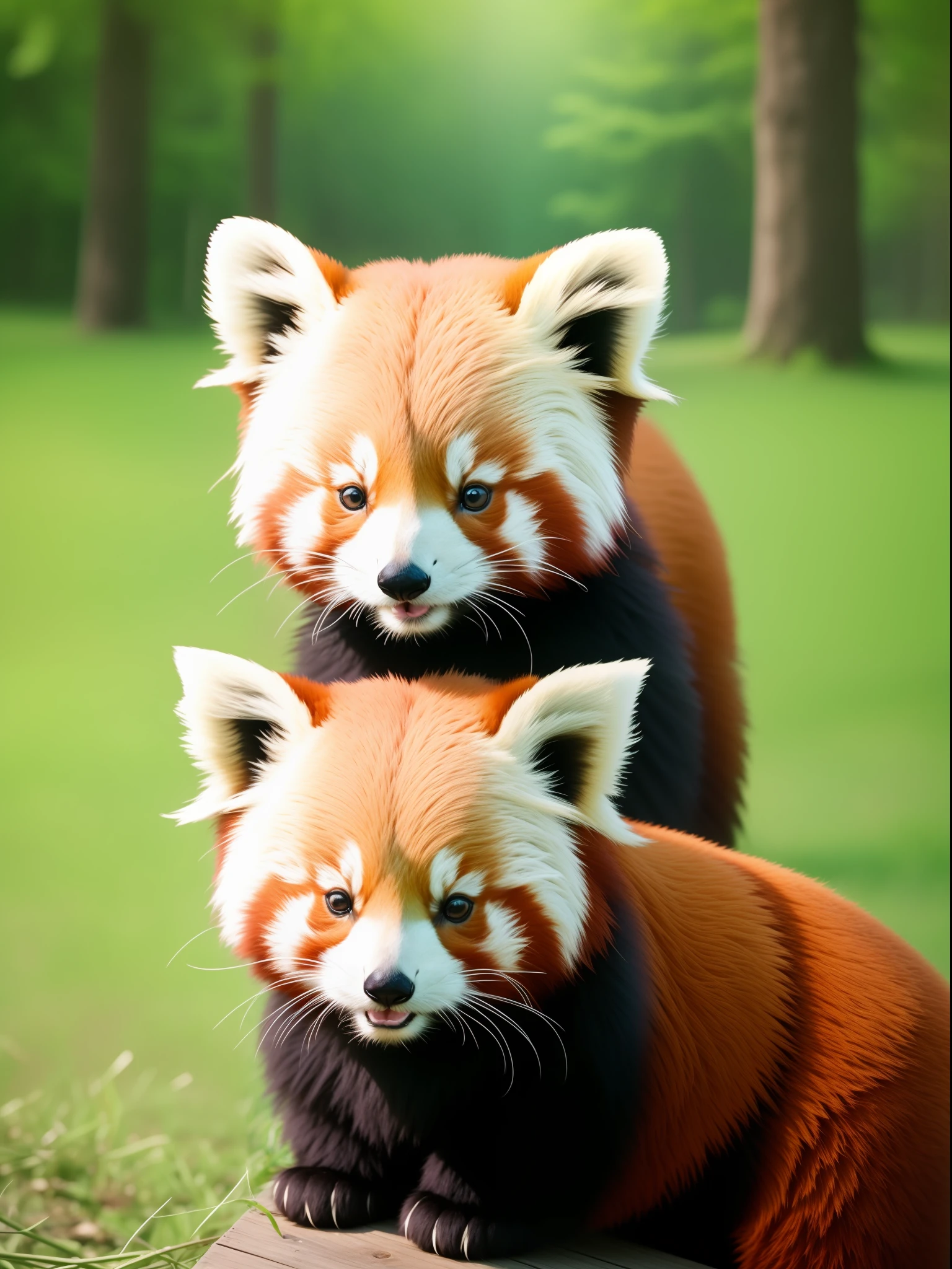Official art、Highly detailed CG Unity 8k wallpaper、Perfect litthing、colourfull、Bright_front_Face_Lighting、 (masterpiece:1.0)、(best_quality:1.0)、超A high resolution、4K、The ultra-detailliert、 Photo Shot、8K、nffsw、hight resolution、absurderes:1.2、Kodak Portra 400、film grains、blurry backround、bokeh dof:1.2、lensflare、One Realistic Red Panda、menace