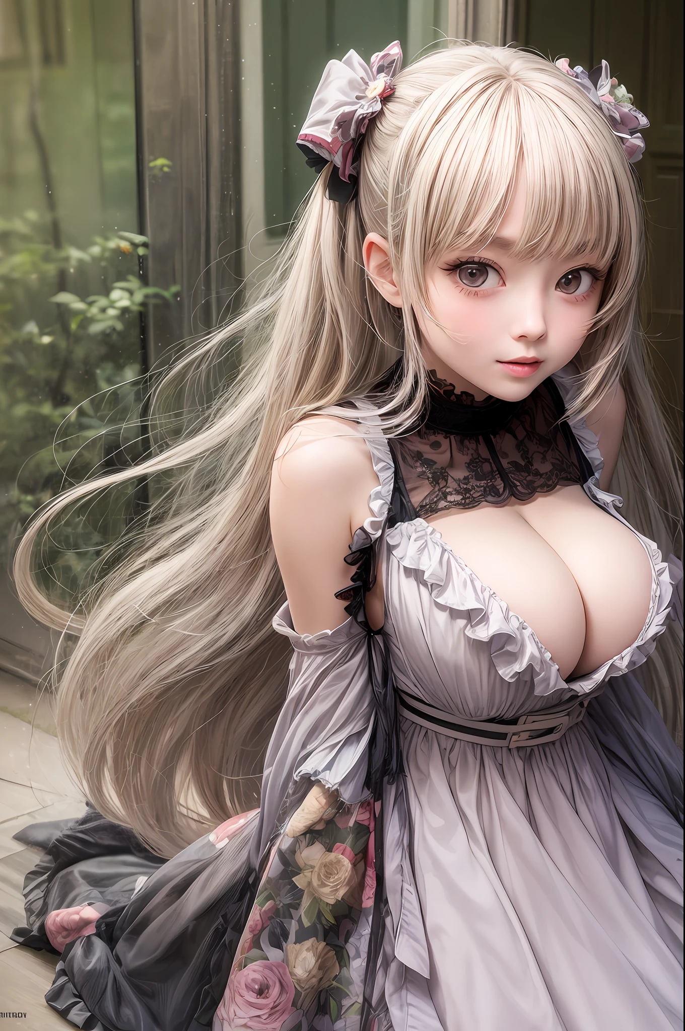 A mischievous and playful ,loli,chibi,ta big brea,Lolita huge breasts