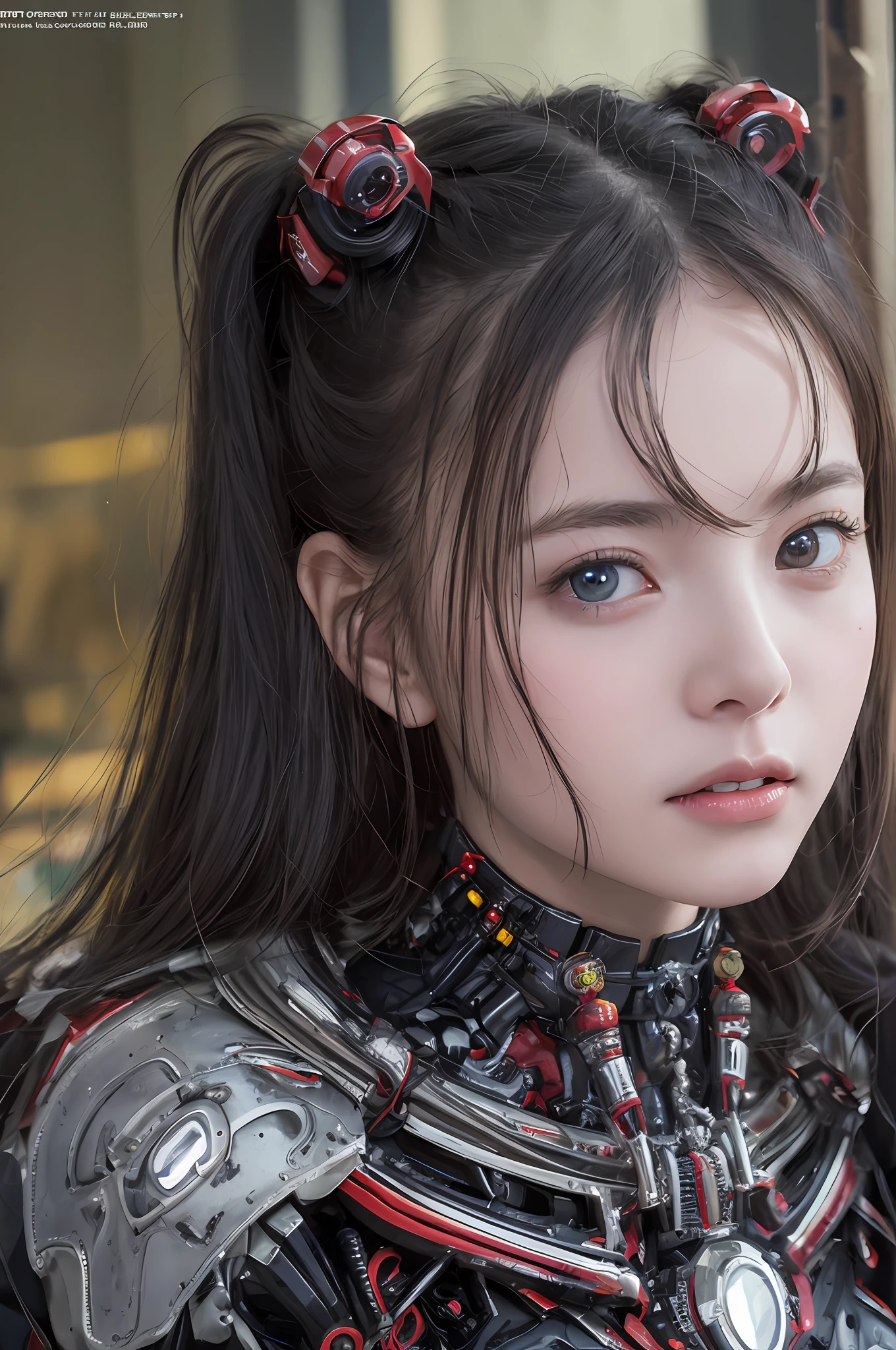 Red eye, robot eye, Detailed eye, cyborg, robot, mecha