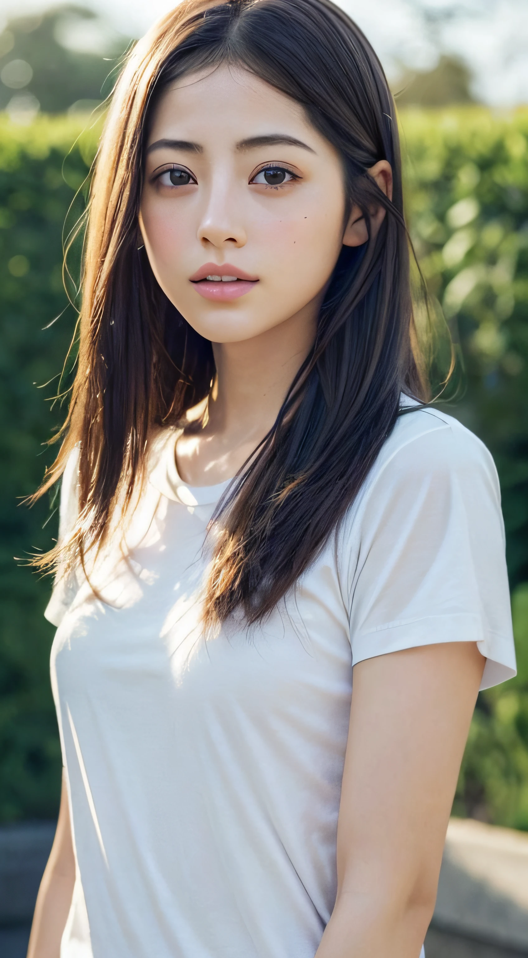 doress、(Photorealsitic:1.4)、(hyper realisitic:1.4)、(realisitic:1.3)、(Smooth lighting:1.05)、(Improved lighting quality in movies:0.9)、32K、1girl in、20 years girl、Realistic lighting、Back lighting、Facial light、raytrace、(brightened light:1.2)、(enhanced quality:1.4)、(Top quality real texture skins:1.4)、finely eye、finerly detailed face、Fine quality eye、(Tired, sleepy and satisfied:0.0)、 close up of face、tshirts、(enhance body line mood:1.1)、(Increase the beauty of skin texture:1.1)、((Satomi Ishihara))、