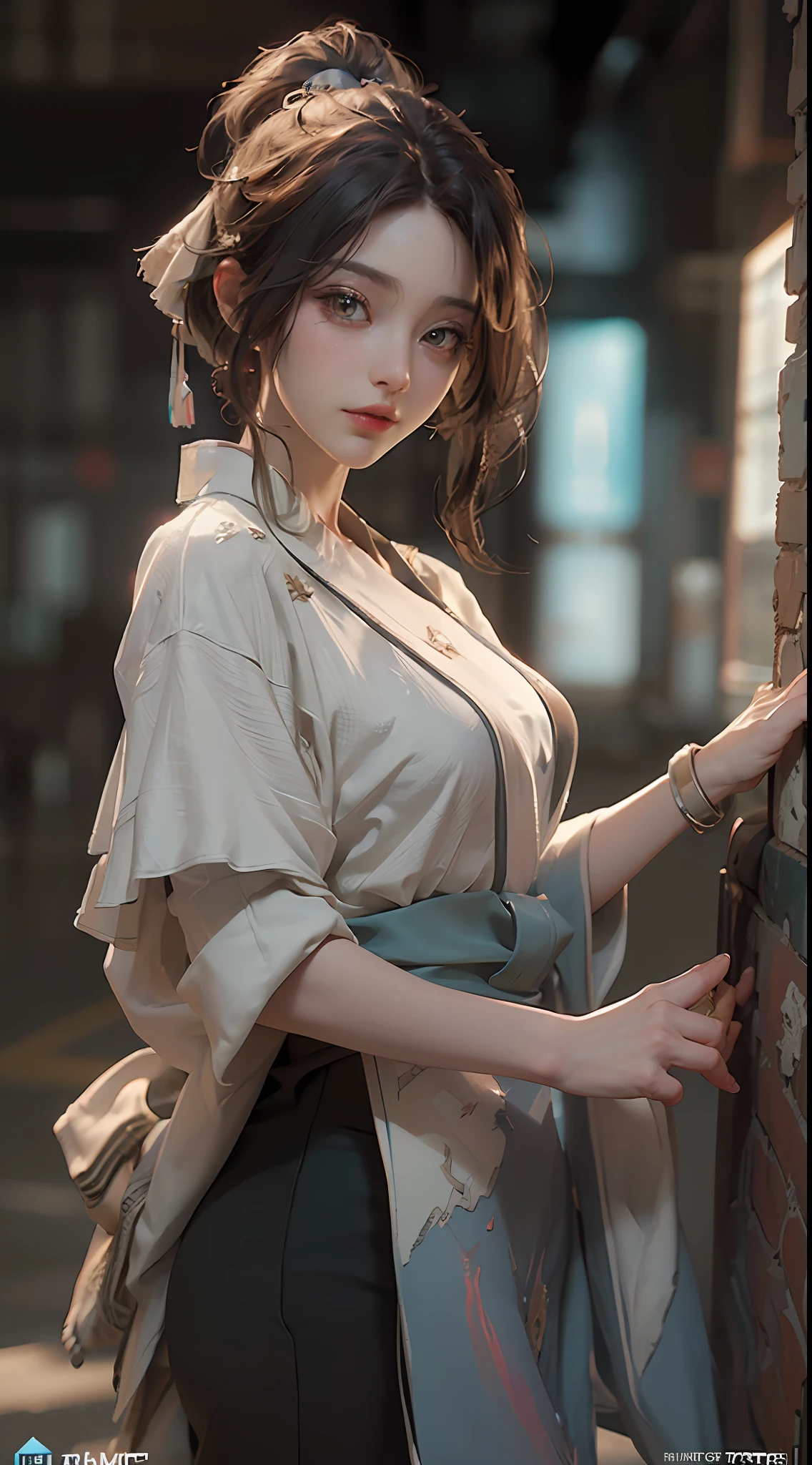 ((Best quality)), ((masterpiece)), (detailed:1.4), 3D, an image of a beautiful cyberpunk female,HDR (High Dynamic Range),Ray Tracing,NVIDIA RTX,Super-Resolution,Unreal 5,Subsurface scattering,PBR Texturing,Post-processing,Anisotropic Filtering,Depth-of-field,Maximum clarity and sharpness,Multi-layered textures,Albedo and Specular maps,Surface shading,Accurate simulation of light-material interaction,Perfect proportions,Octane Render,Two-tone lighting,Wide aperture,Low ISO,White balance,Rule of thirds,8K RAW,