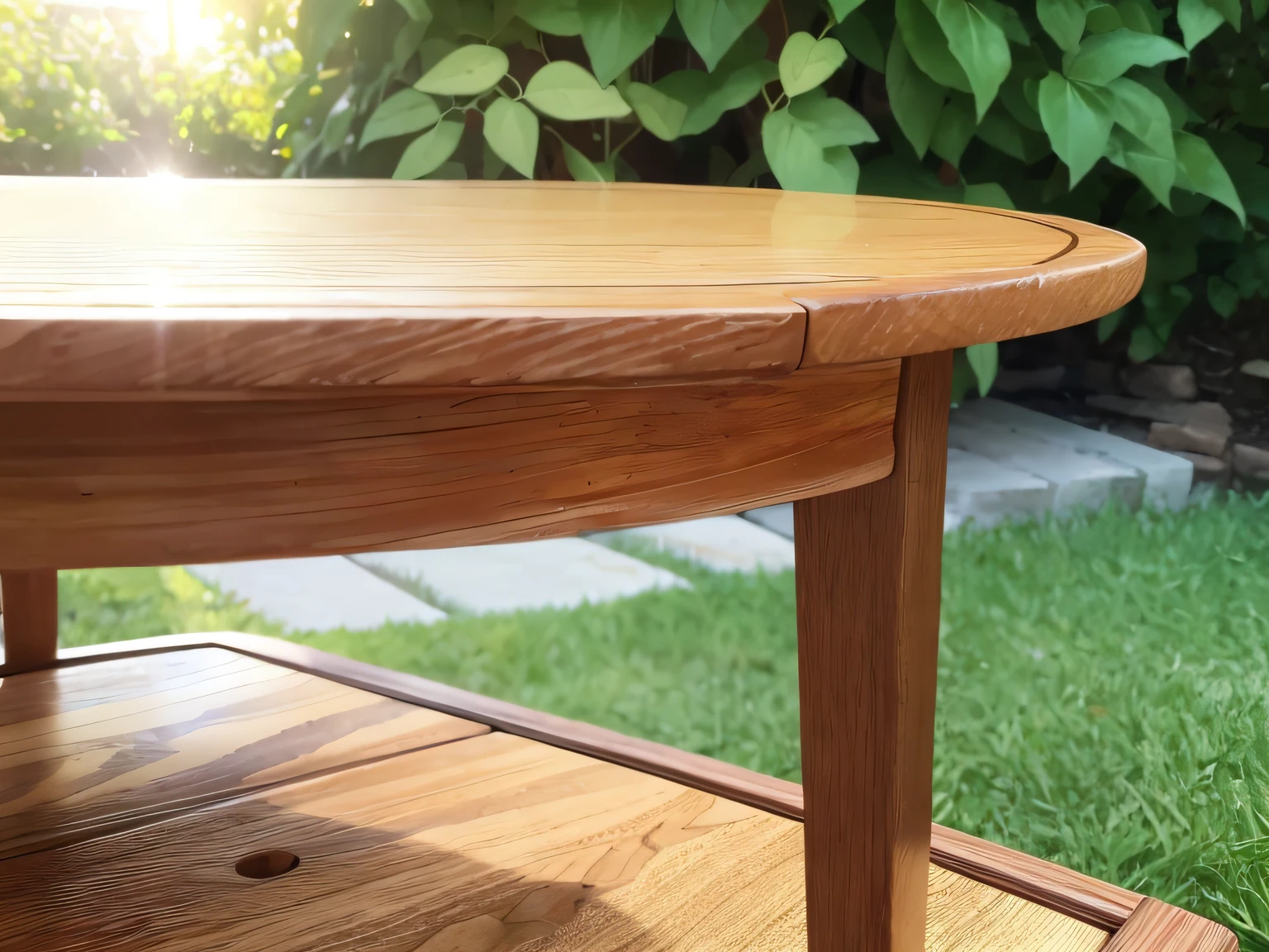 Outdoor sun table,Real-world scenarios,Close-up,Close-up of the table,Sunlight background --auto