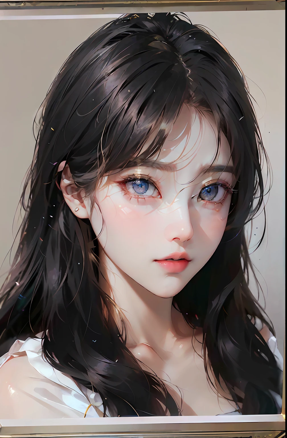 there is a woman with long hair and a white shirt, young lovely Korean faces, Shin Jinying, wan adorable korean face, jaeyeon nam, Cute natural anime face, girl cute-fine face, cute delicate face, hwang se - on, Korean symmetrical face, Kawaii realistic portrait, cute korean actress, young cute wan asian face, ulzzangs
