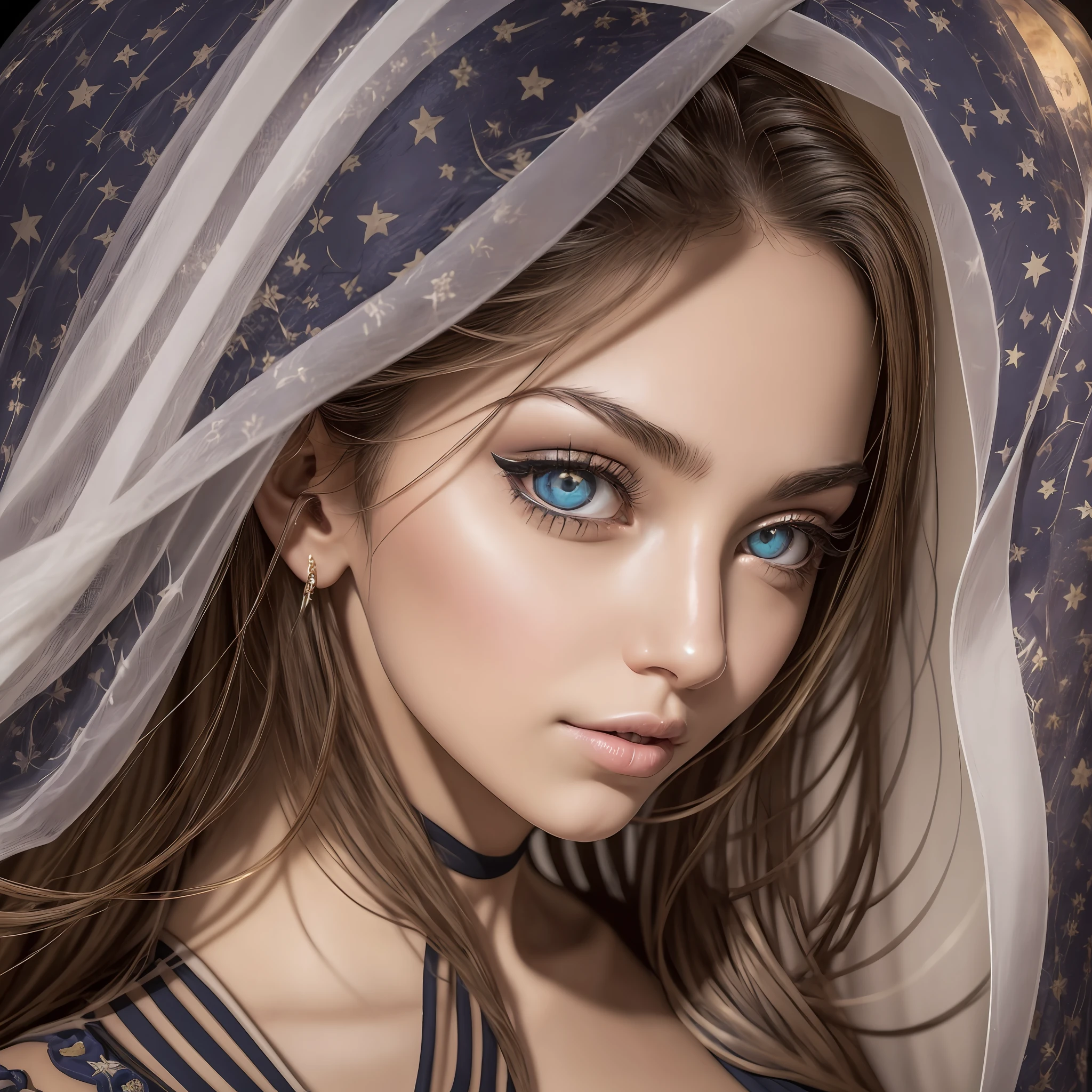 erotic imagery under moonlight, chiaroscuro, hyperrealism, luminism, HD, very detailed, 4k, 8k, shot on a Nikon Z7 II and Nikon NIKKOR Z 105mm f/2.8 VR S, best quality, (detailed face, detailed eyes, detailed pupils, detailed clothes and features, clear background) --auto --s2