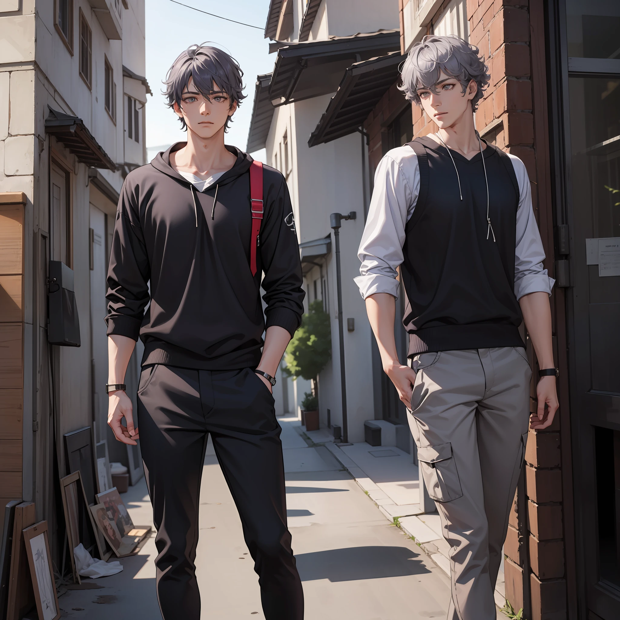 The character is a shapeshifter with curly PurpleGrey hair that falls to his neck. Standing tall with Dove Grey eyes, he has a noticeable stubble.
