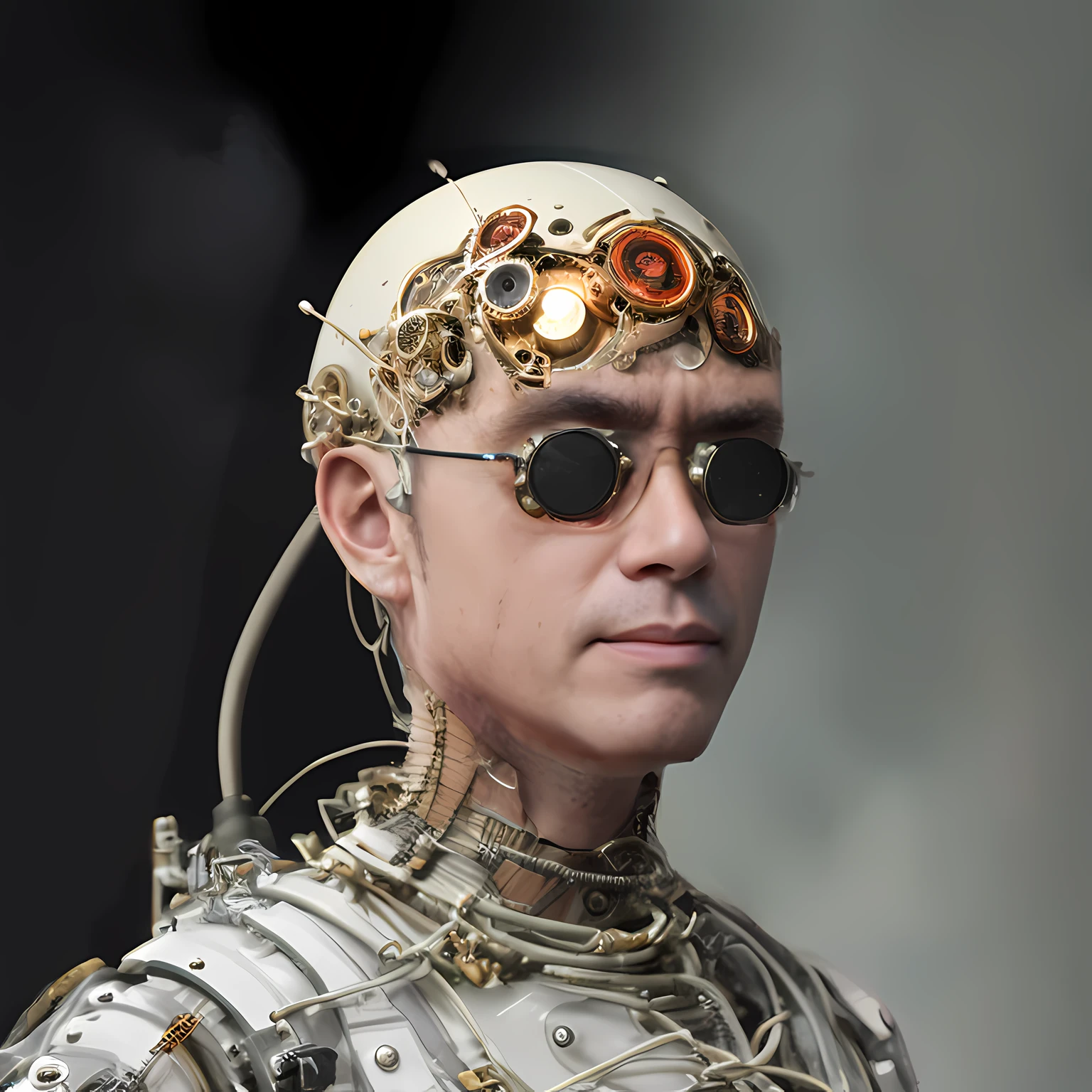 Steampunk eyepieces made of cowhide，Plastic lenses
