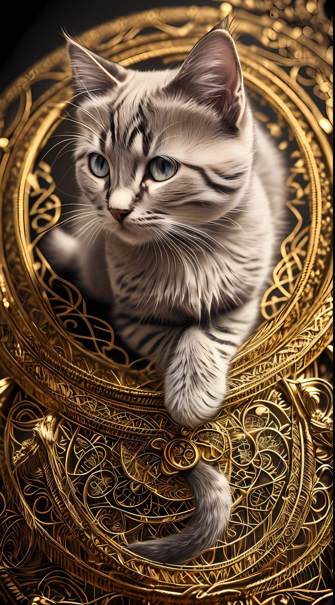 russian kitten, ([tail | detailed wire]:1.3), (intricate details), hdr, (intricate details, hyperdetailed:1.4), 4k textures, soft cinematic light, photolab, hdr, intricate, elegant, cinematic shot, vignette, centered