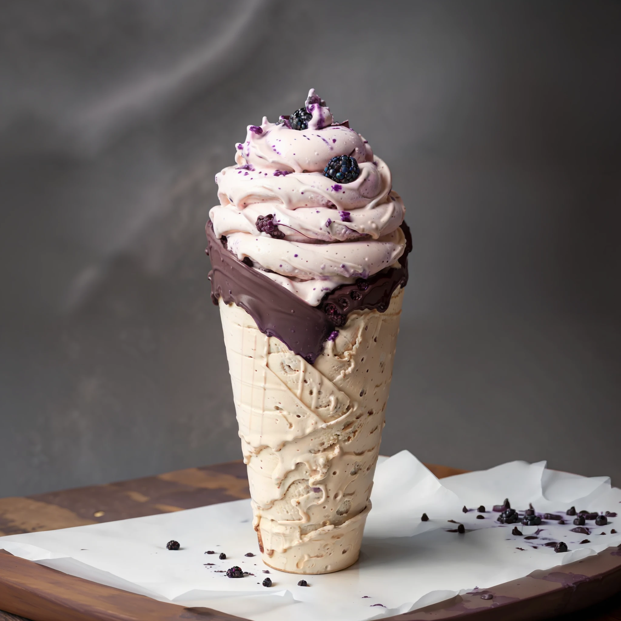Ice Cream, [Purple Color], Blackberry Fruit Flavor
