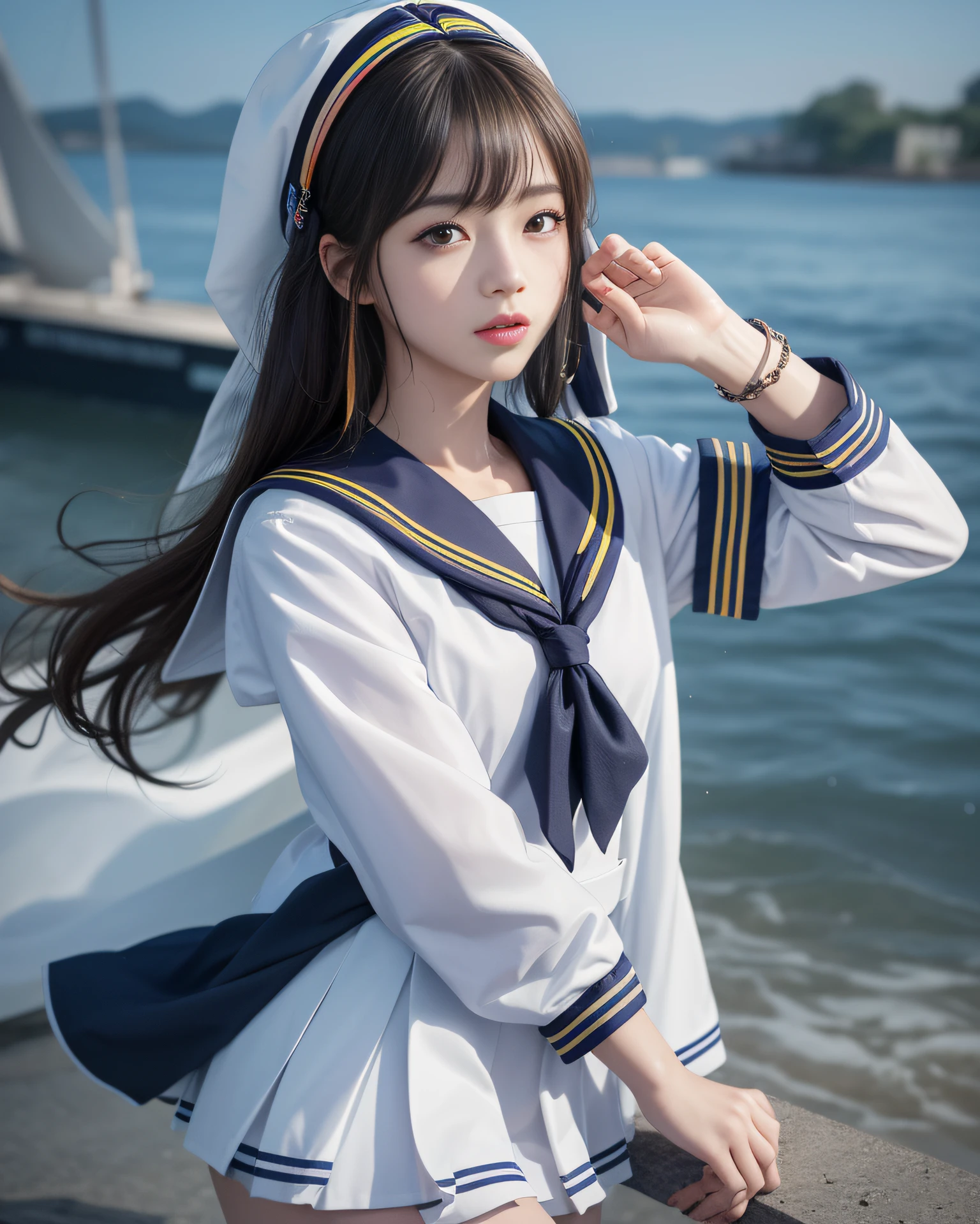 (8K, RAW photo:1.2), Best quality, 超高分辨率,Dramatic angle,(fluttering detail color splash), (illustration),(((1 girl))),(Long hair),(rain:0.9), (head gear:1.4),There is an ancient palace beside the girl,(a sailor suit:1.5),(focal point),colored ink drawing,(Splash color),Splash color,(((Colorful))),(sketching:0.8) , Masterpiece, Best quality, beautiful painted, High level of detail,(Denoising:0.6),[Splash ink],((ink refraction)), (Beautiful detailed sky),Moon,highly,A detailed,(Masterpiece, Best quality, Extremely detailed） CG unity 8K wallpaper，tmasterpiece，Best quality at best，ultra - detailed），（Stone garlic），