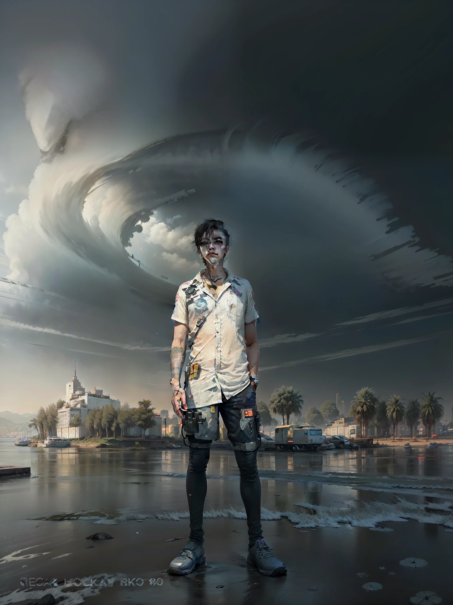 Change background cyberpunk handsome boy, realistic face, 8k