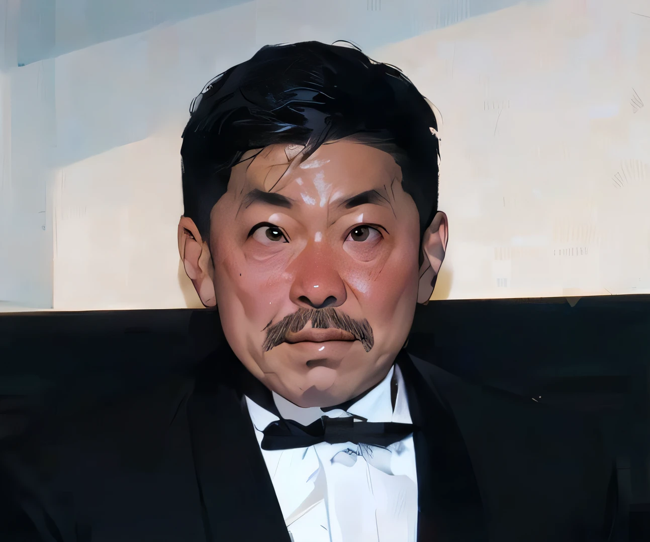 There's a guy in a tuxedo and bow tie, kim jung giu, mamoru oshii, tatsuya endo, peter chan, Ushii, stanley lau, kim jung gi, kim jung gi, pan ren wei, keng lye, kakar cheung, masahiro ito, hayao myiazaki