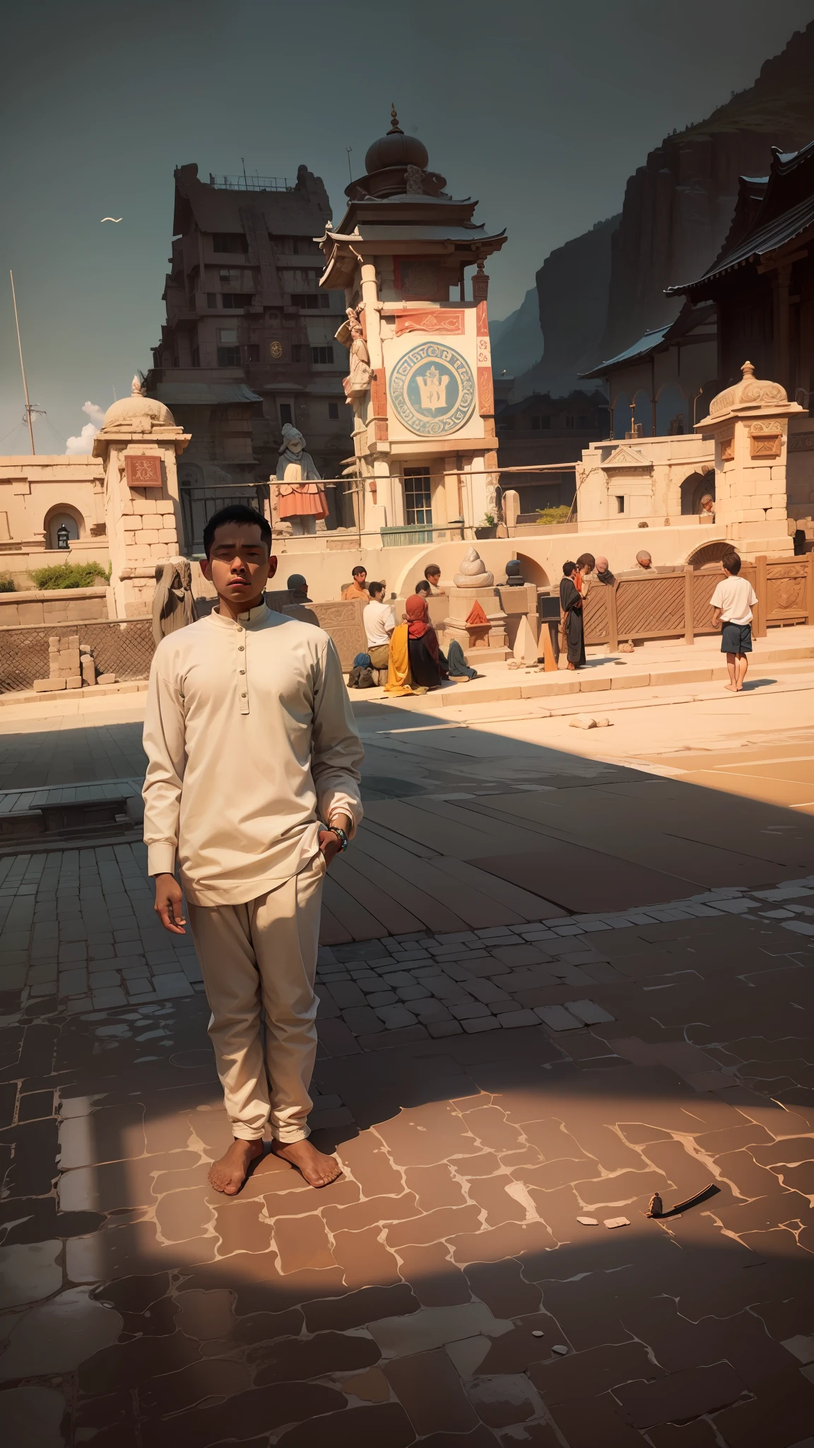 Boy Temple with god