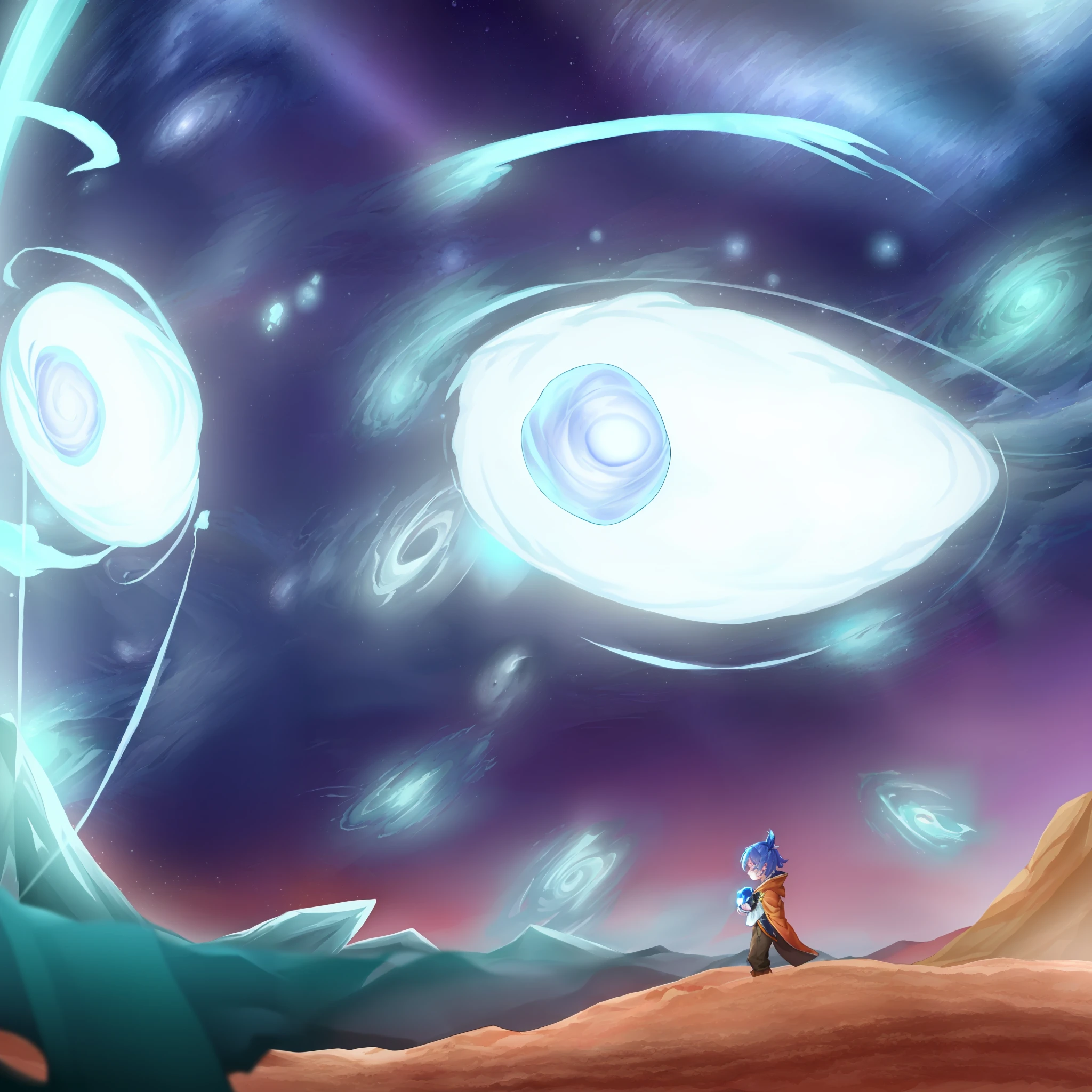 There is a digital painting of a man with a bright eye, rosto derretendo no universo, consciousness projection, digital visionary art, The stars are hidden in the eyes, Mais fundo no metaverso vamos, visuais de outro mundo, galaxy in eyes, O metaverso criptografado, no plano astral ) ) ), galactic dmt entity, um ser interdimensional, canalizando a energia da mente