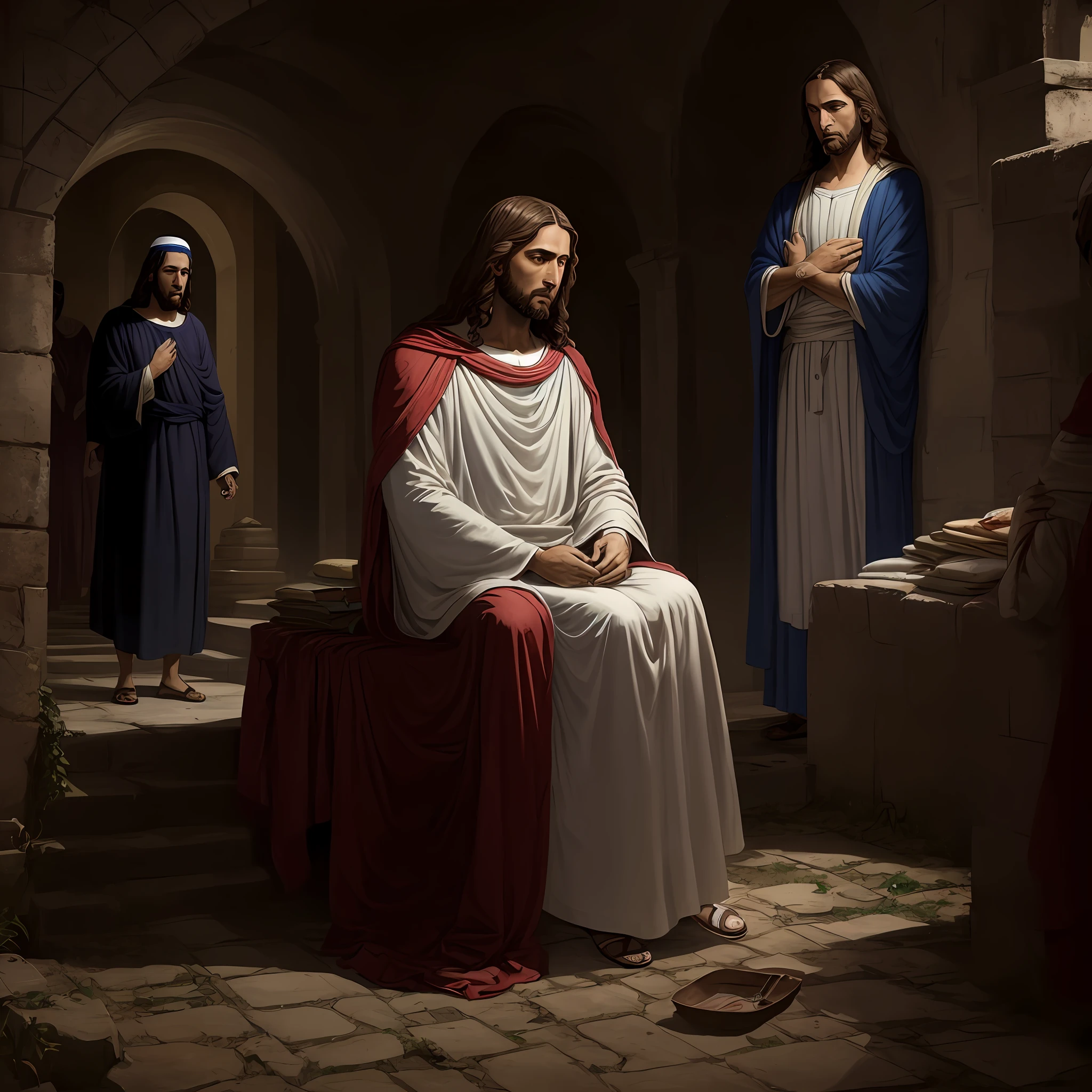 Jesus sentado orando --auto